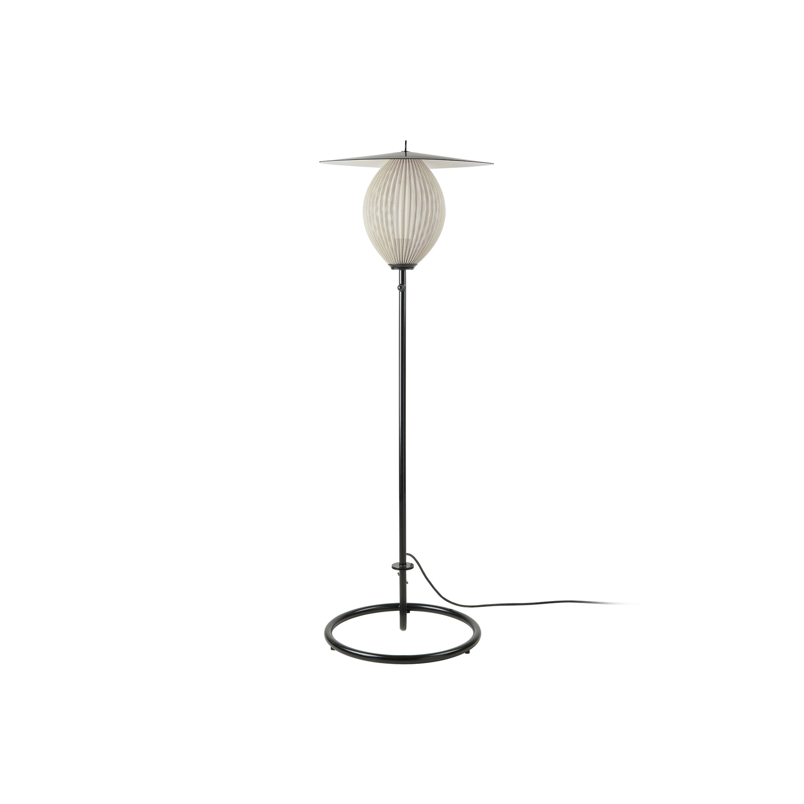 GUBI Satellite outdoor floor lamp, IP65, black/cream white