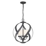 Blacksmith hanging light, black/white, Ø 40.7 cm