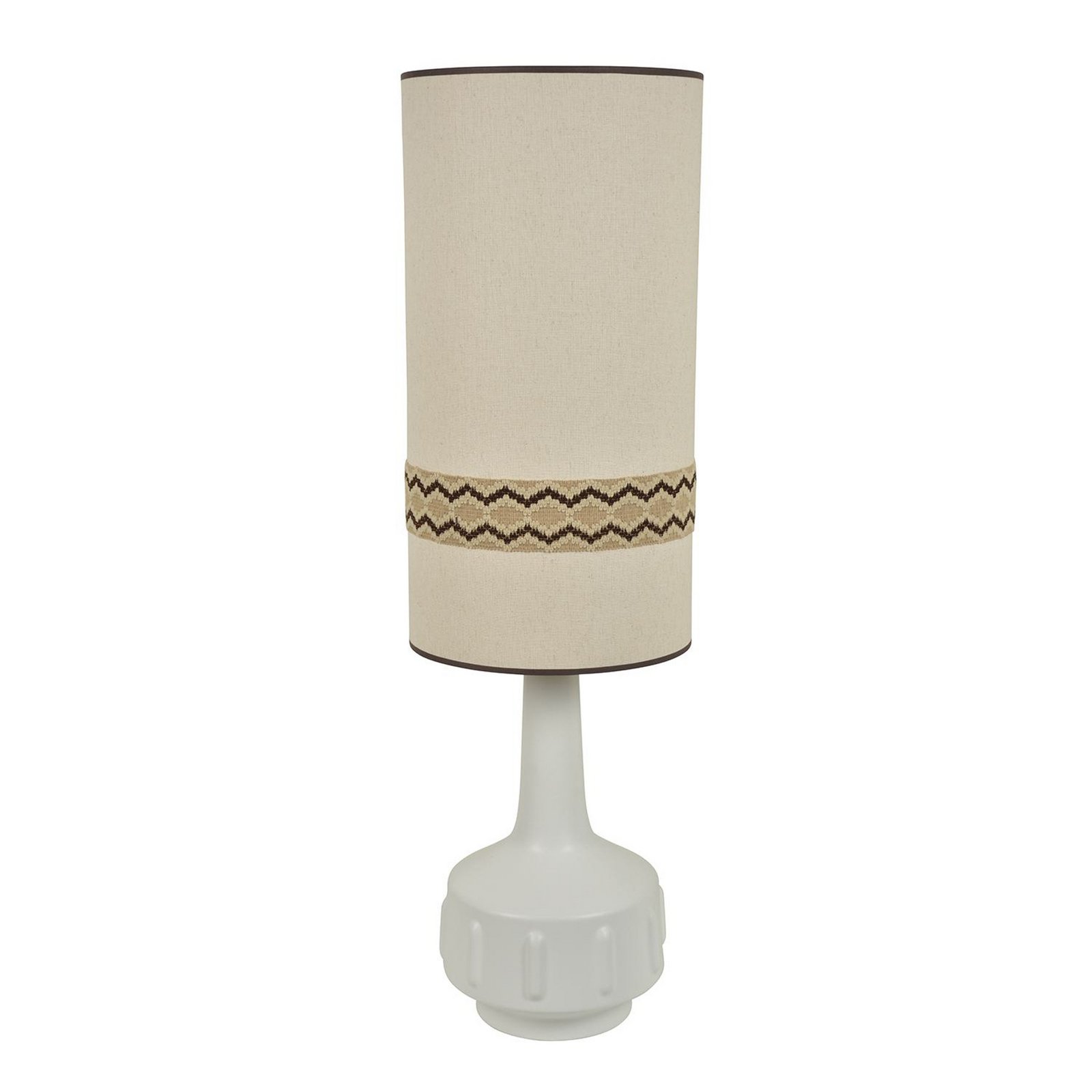 Jimmy Stehlampe weiß/beige Borte 121 cm - MARKET SET Jimmy Stehlampe weiß/beige Borte 121 cm - MARKET SET