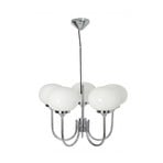 Pendellampe Elsy, hvit/krom, 5 lyskilder, 36 cm, glass, stikkontakt