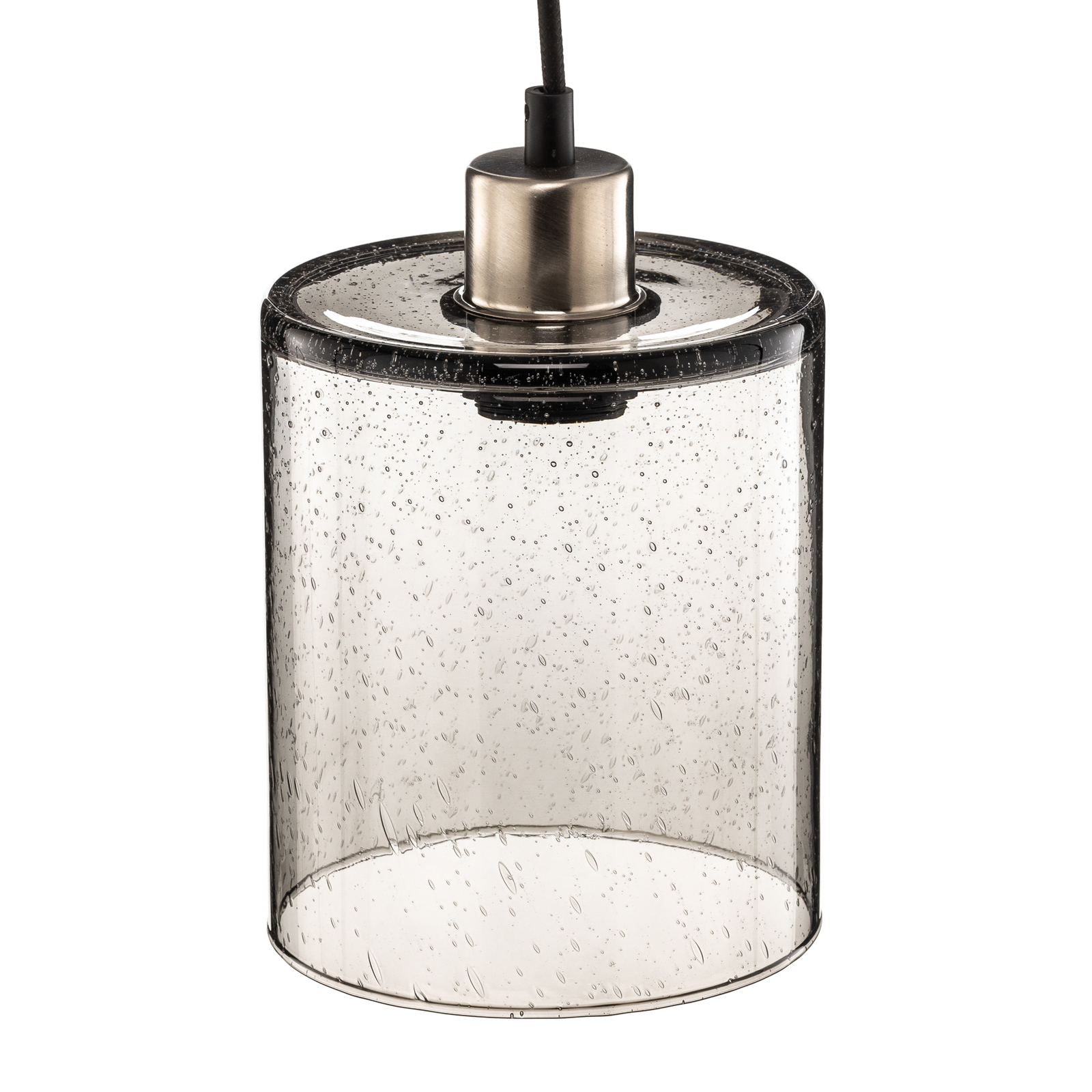 Lámpara colgante Soda con pantalla de cristal gris ahumado Ø 15cm