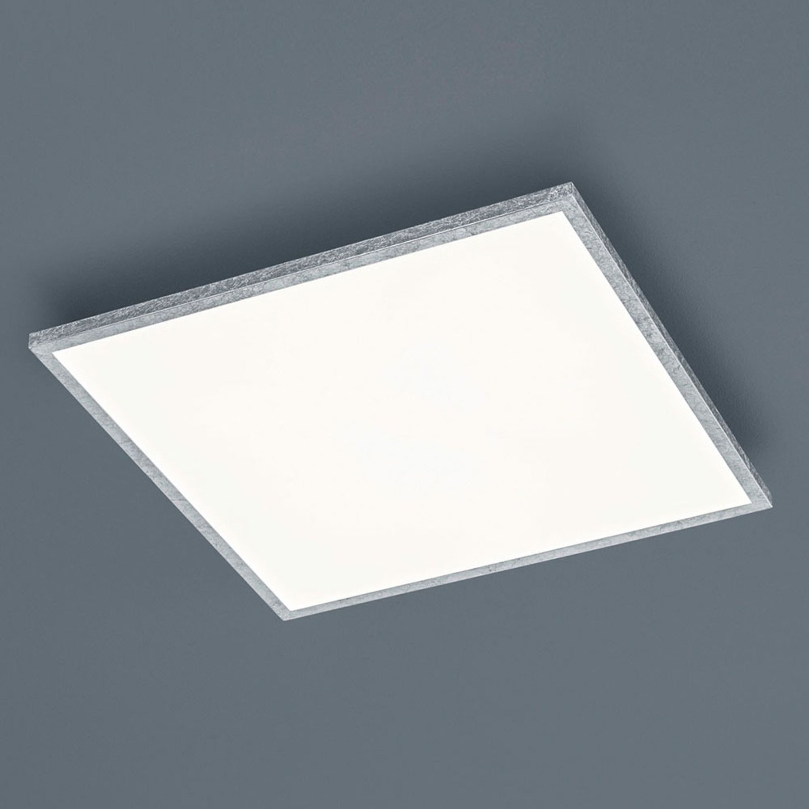 Helestra Rack LED ceiling lamp dim angular silver, for Hallway, metal, acrylic, 20 W, energy efficiency: A+, L: 40 cm, W: 40 cm, H: 3.5 cm