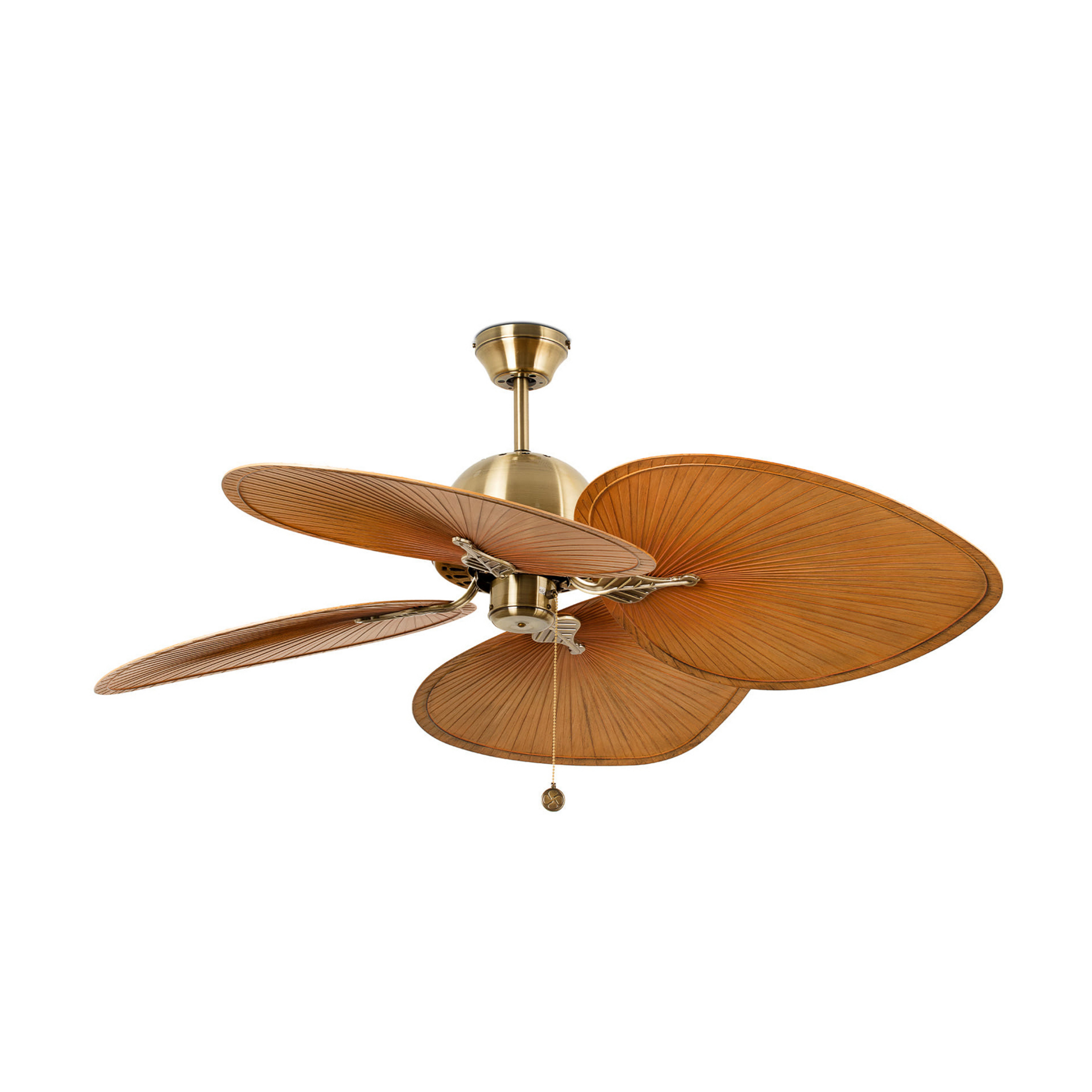 Stropný ventilátor Cuba L, Ø 132 cm, starozlatá farba – Faro