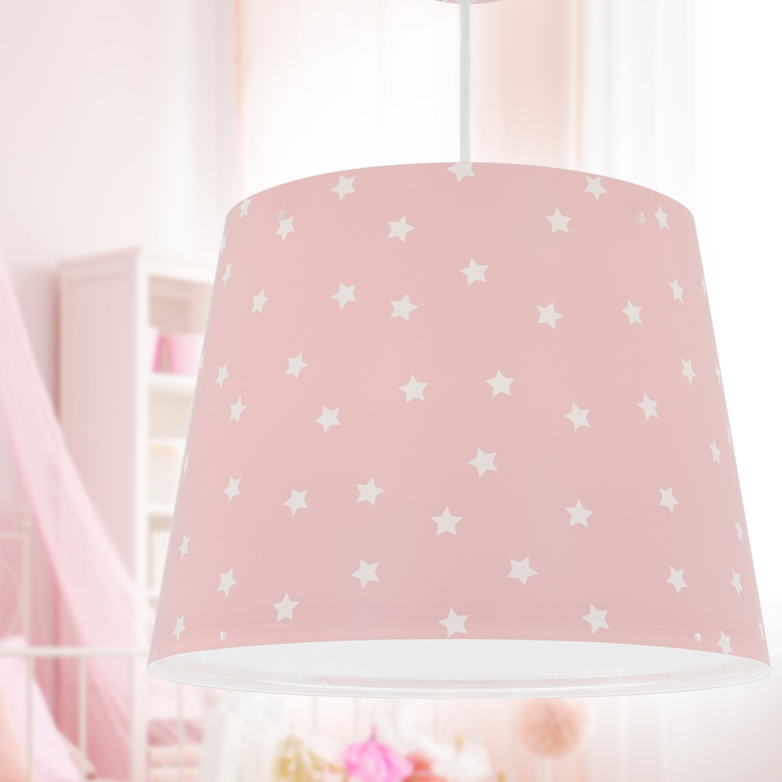Luz pendente para crianças Dalber Star Light cor-de-rosa