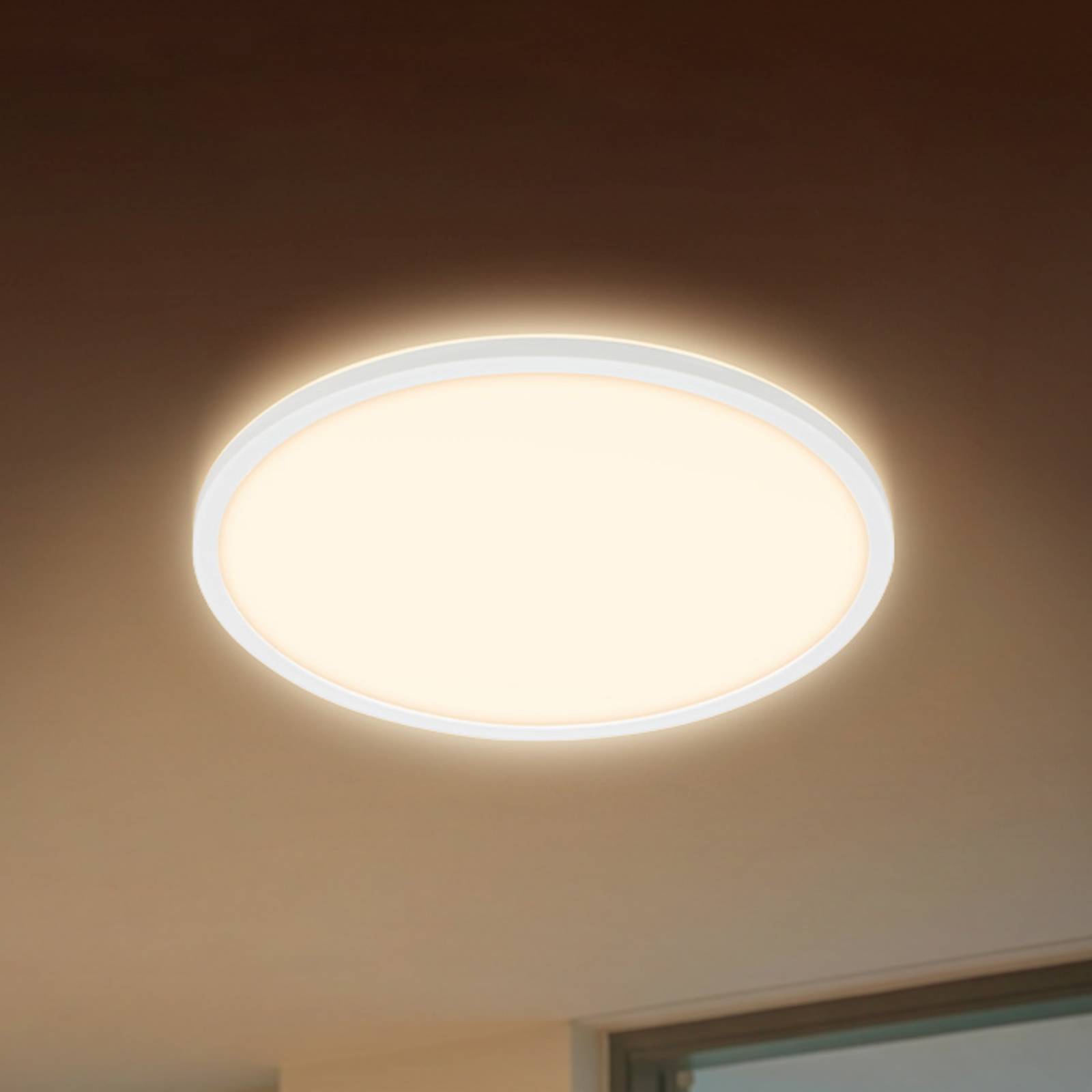 LED-taklampe Happy, RGBIC, CCTIC, hvit, fjernkontroll