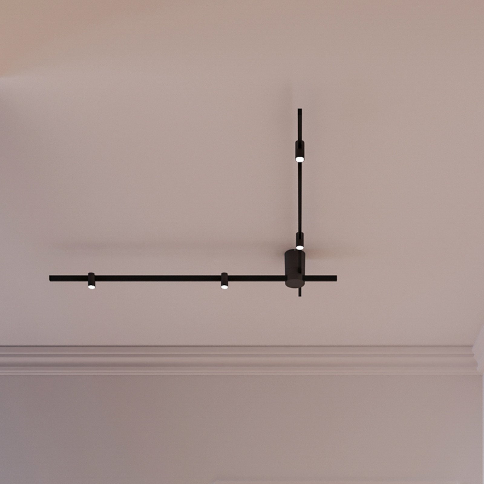 Wever & Ducré Lighting WEVER & DUCRÉ Plafonieră LED pentru tavan Trace Spin 1.0 negru 927 - Camera de zi / sufragerie - Modern - Aluminiu