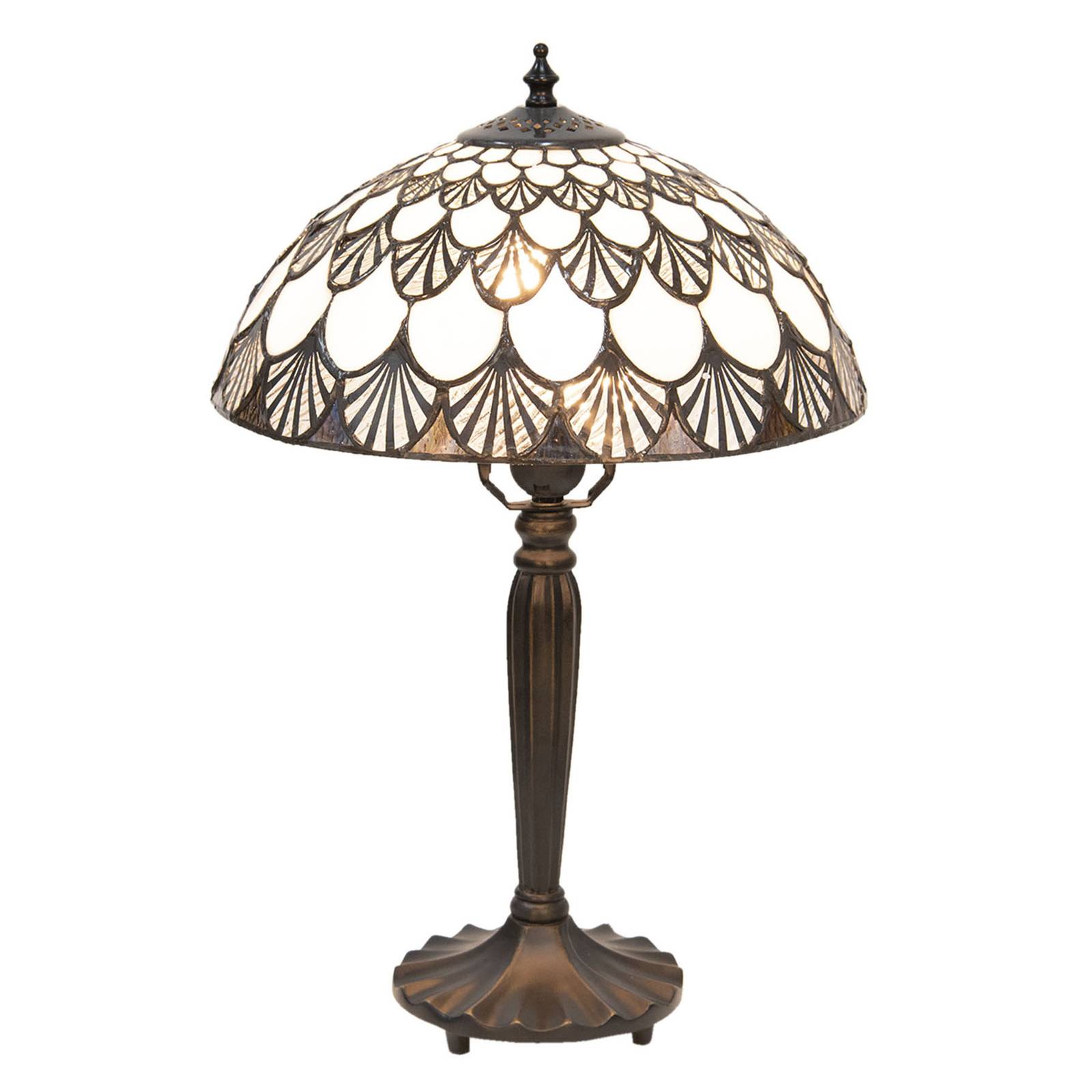 Tafellamp 5998 met schelppatroon, Tiffany-look