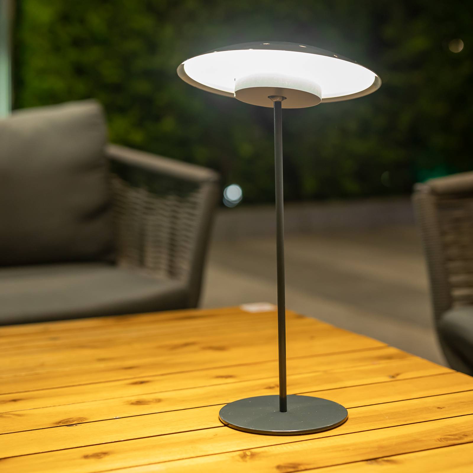 E-shop Newgarden Sardinia LED dobíjacia lampa IP44 antracitová 40
