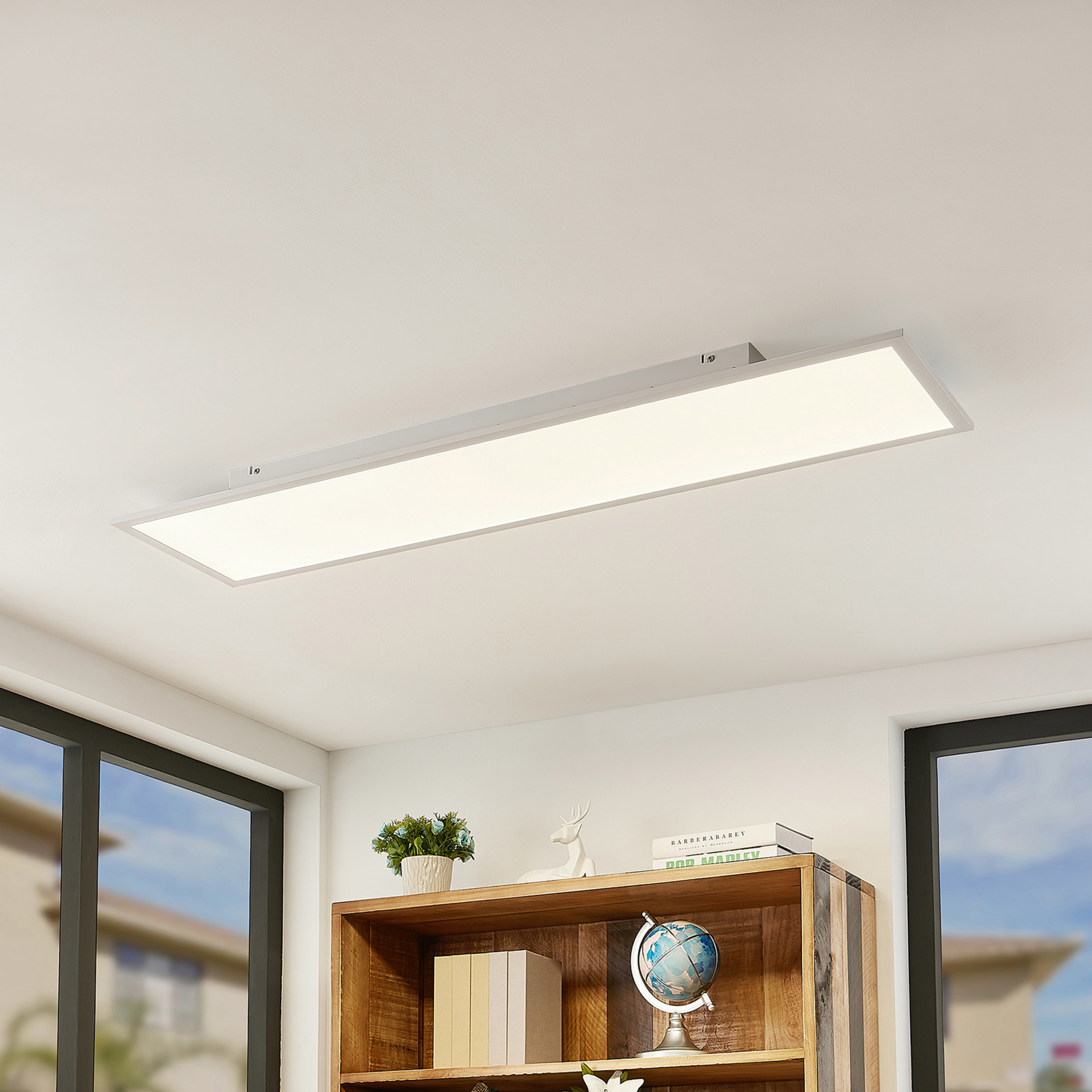 Lindby LED paneel Quais, 30 x 120 cm, wit, aluminium, 4.000K