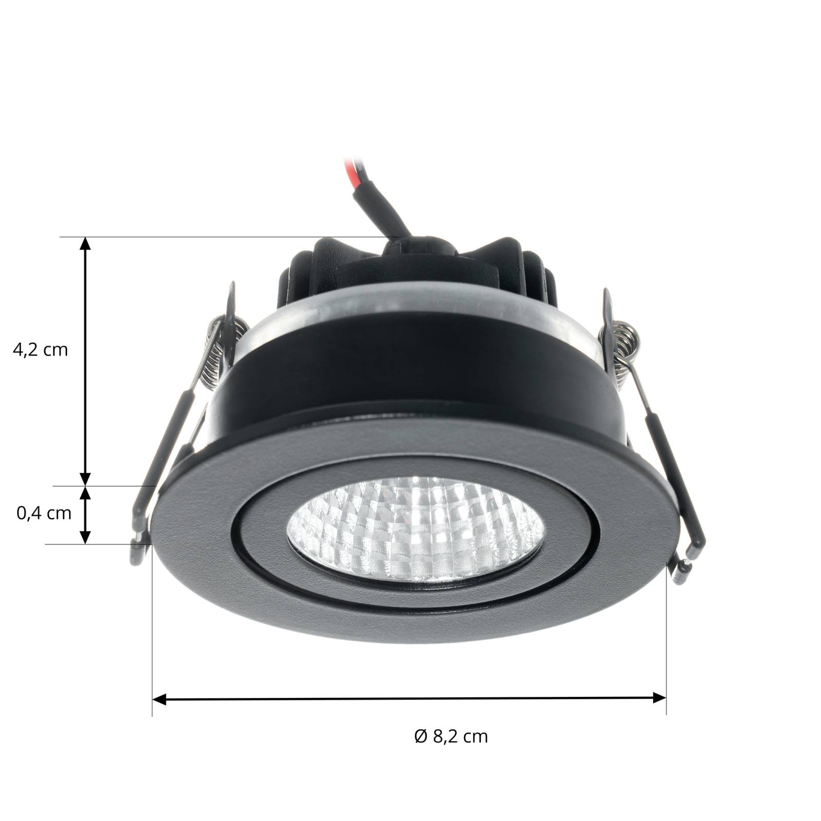 Arcchio LED downlight Jyra, czarny, 3000K