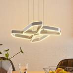 Lucande Quinn LED hanglamp, 4-lamps nikkel