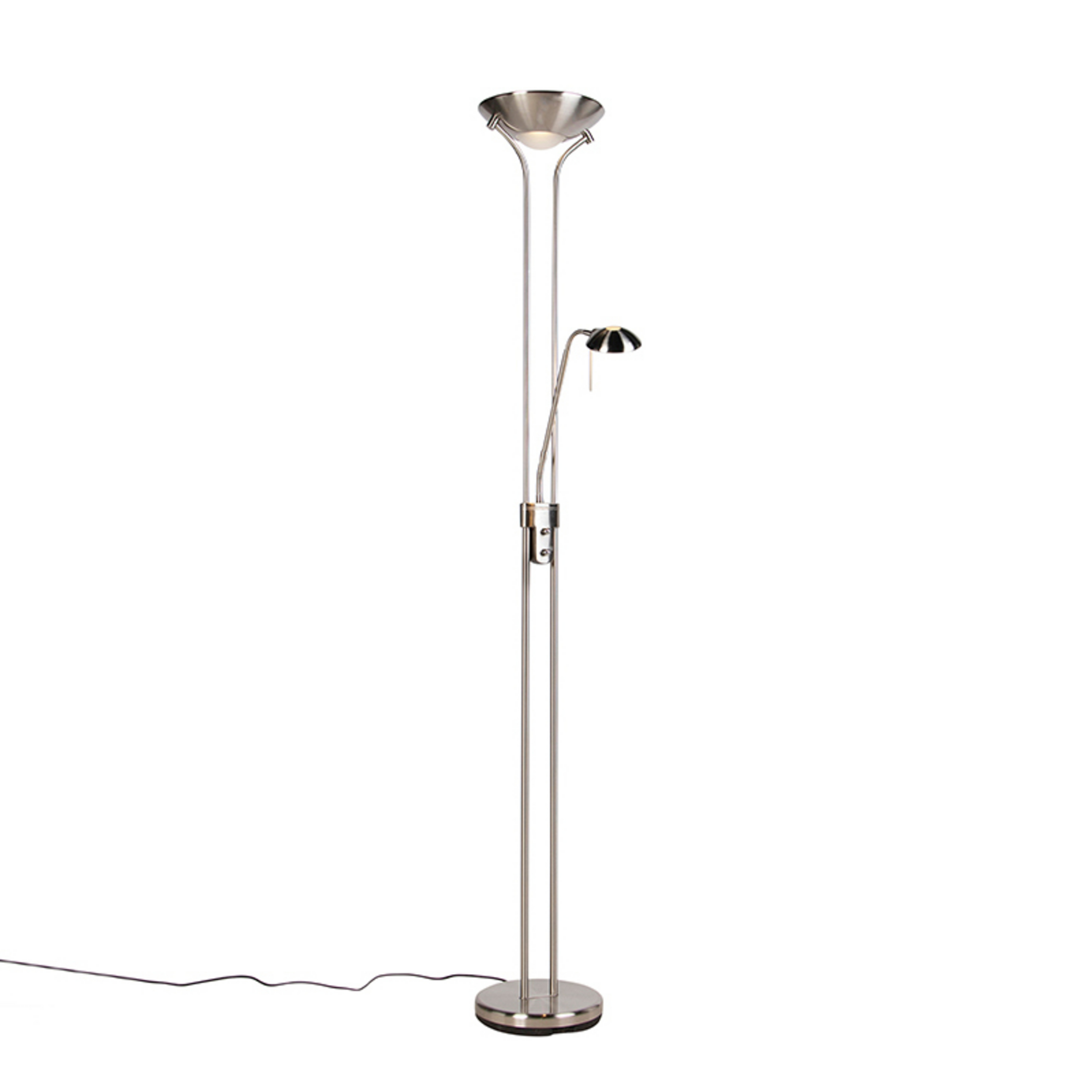 LED-Deckenfluter Diva mit Leselampe, Stahl