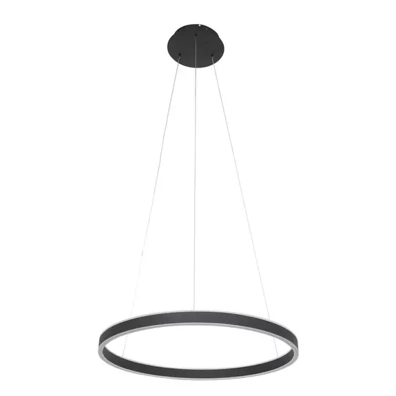 Lampenwelt LED-Hängeleuchte Ringlux Ø 60cm 2-flammig schwarz