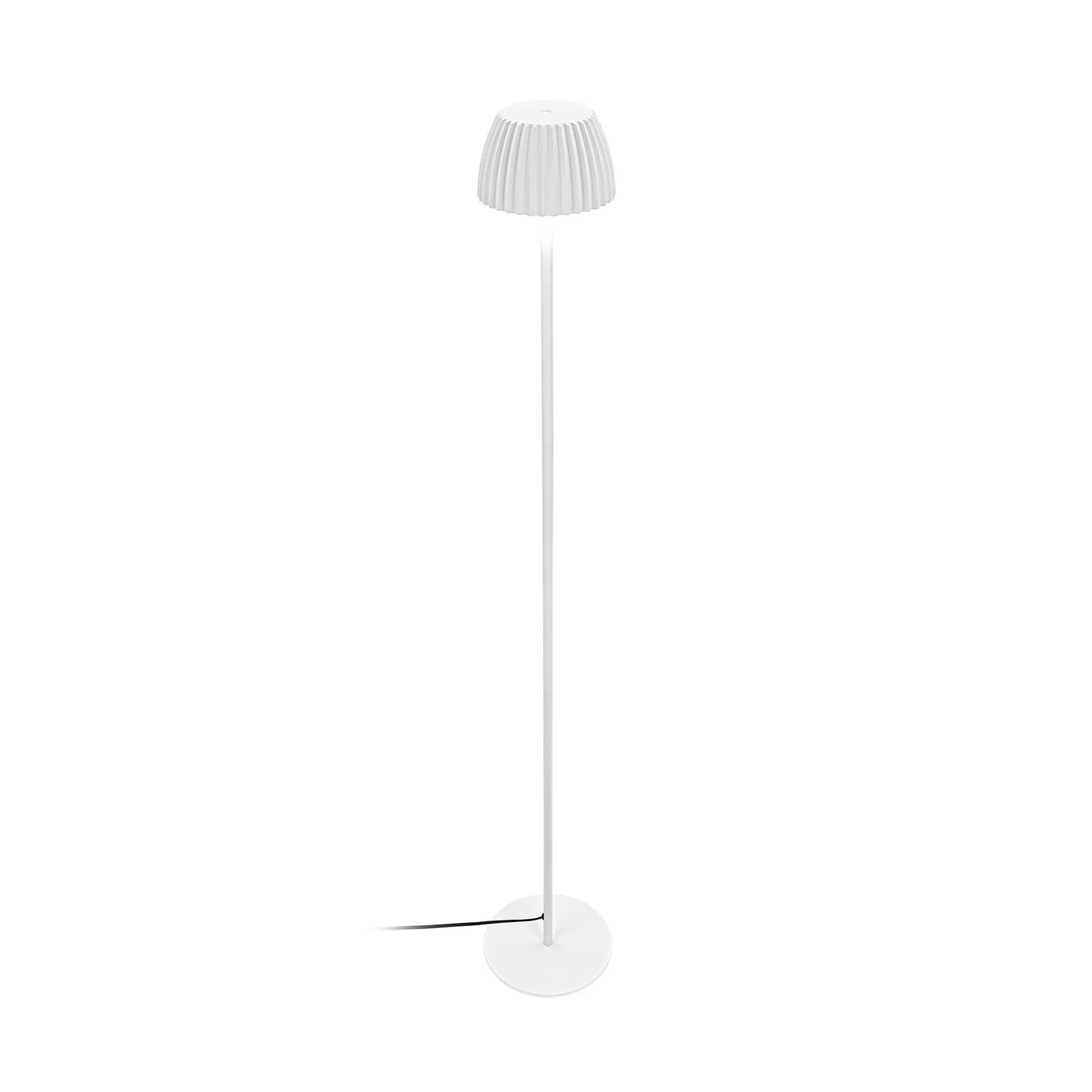 LED stojaca lampa Loca, starobiela, výška 123 cm, plast/kov
