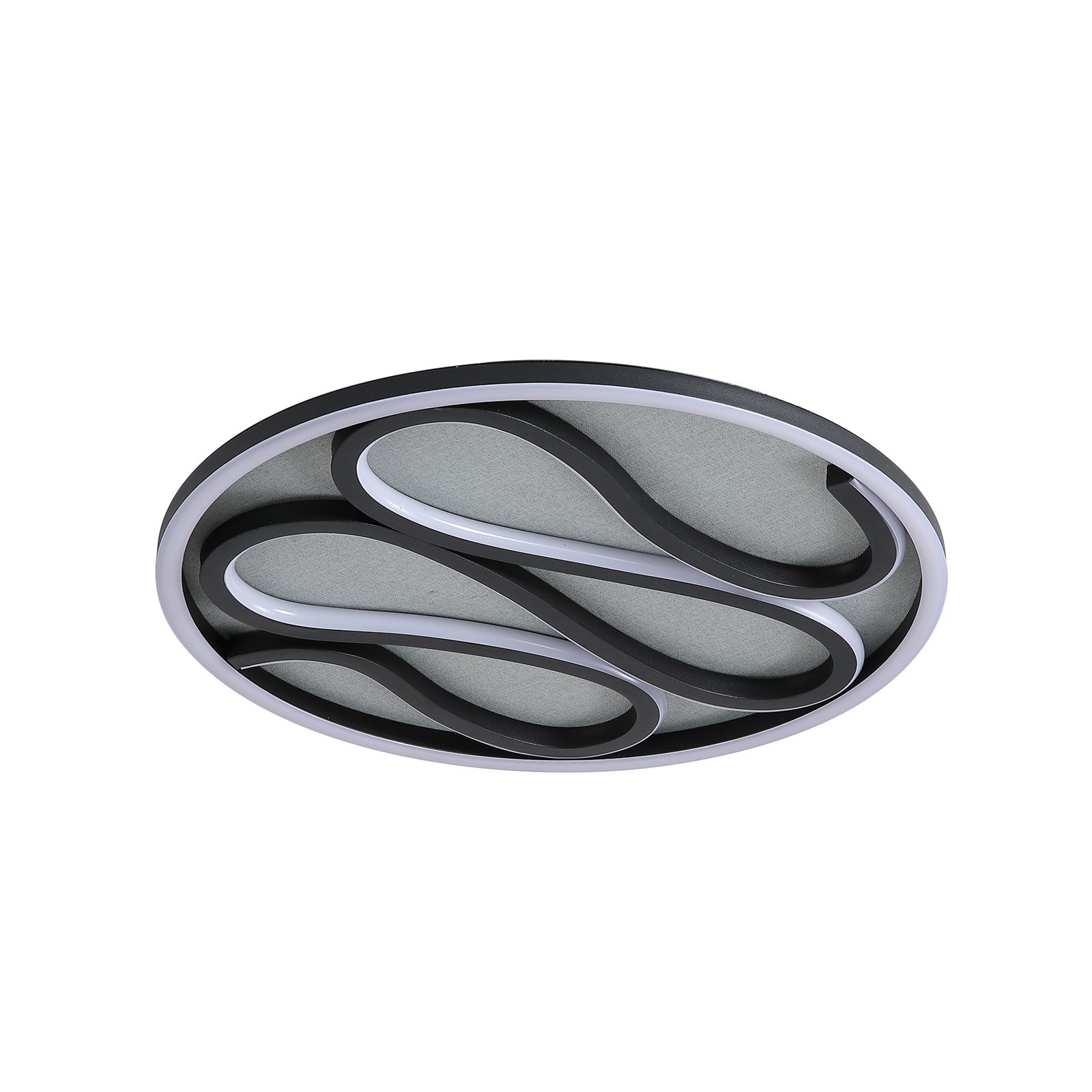 LED-Deckenlampe Zendisc, Motiv Tropfen, Ø 39 cm, schwarz
