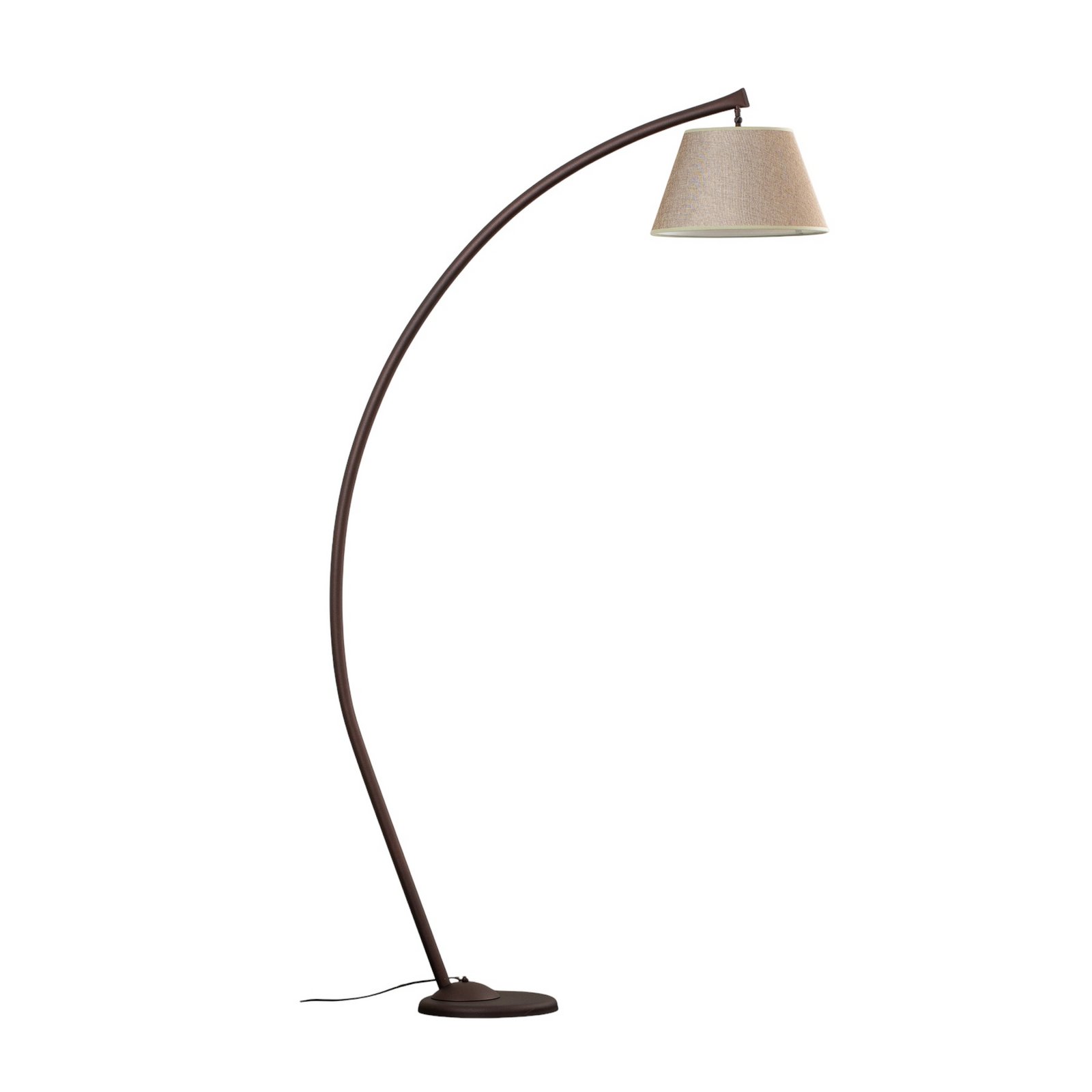 Lampe sur pied Sinea, brun/sable, hauteur 110 cm, fer, textile