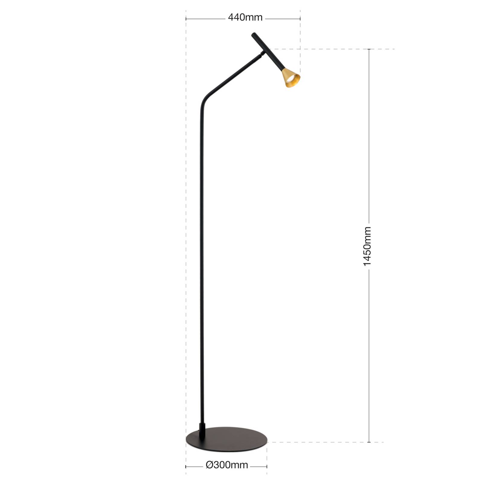 Lampa stojąca LED Odeon, wysokość 147 cm, metal