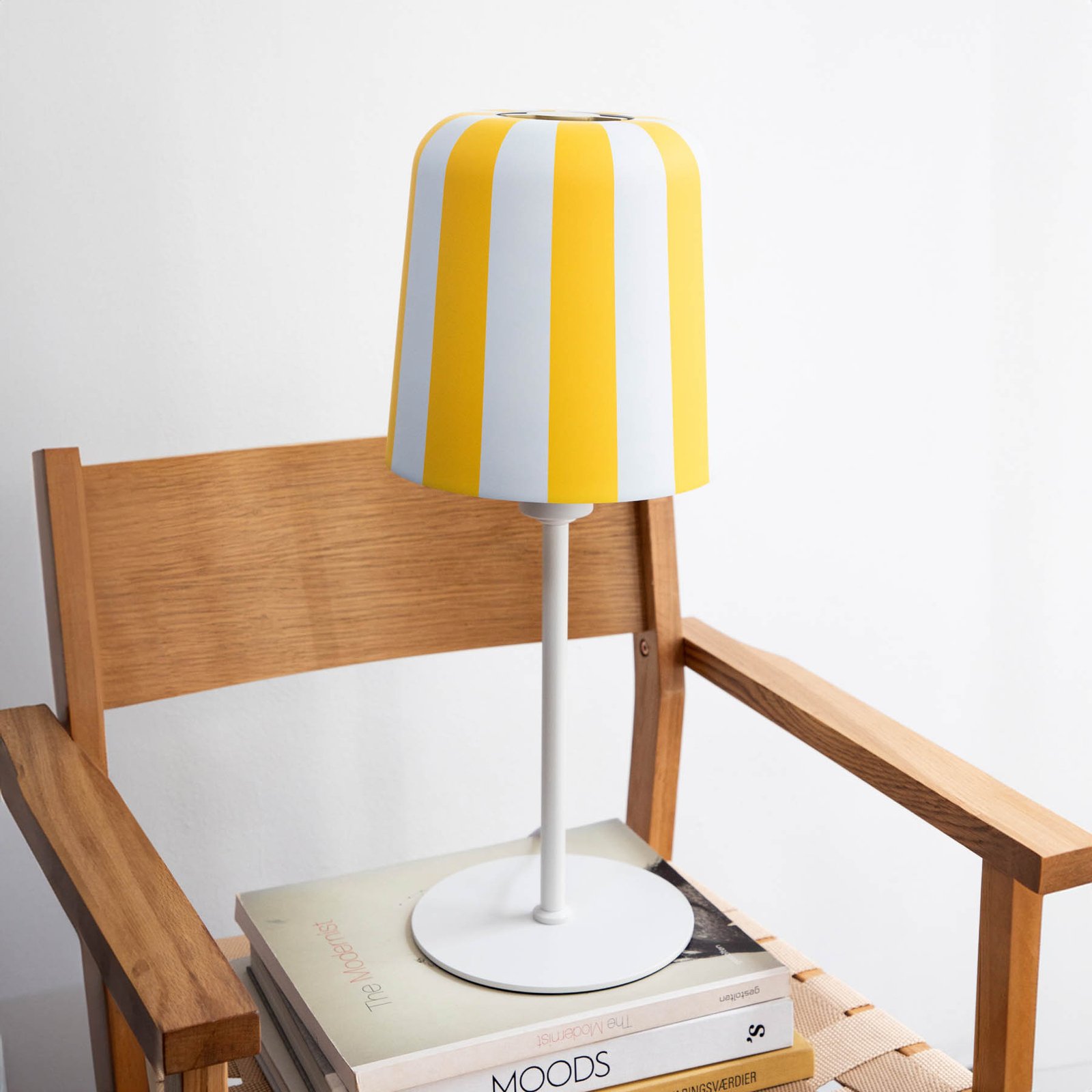 Dyberg Larsen table lamp Gry, yellow/white, height 49.5 cm