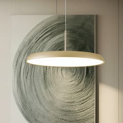 Lampada LED a sospensione Art, color crema-oro, Ø 45 cm, metallo