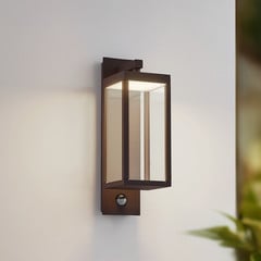Lucande Aplique LED para exterior Ferdinand, acero inoxidable, sensor, IP54
