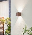 Lindby LED kültéri fali lámpa Nivar, szögletes, rozsdabarna