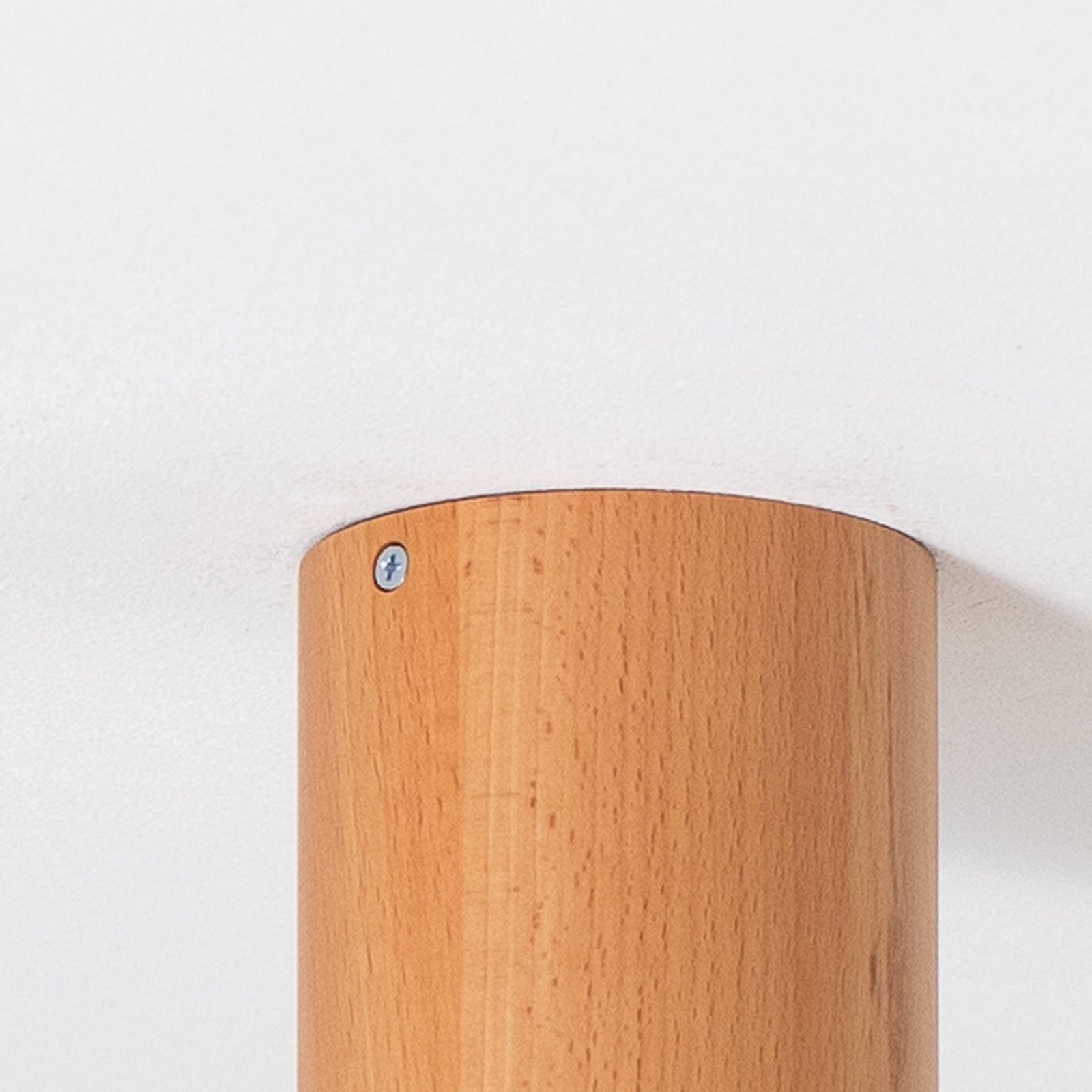 Envostar Peach Puff plafonnier, cylindre en bois