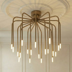 Lucande LED-taklampe Ariadne, Ø 57 cm, matt gull, 20 lys