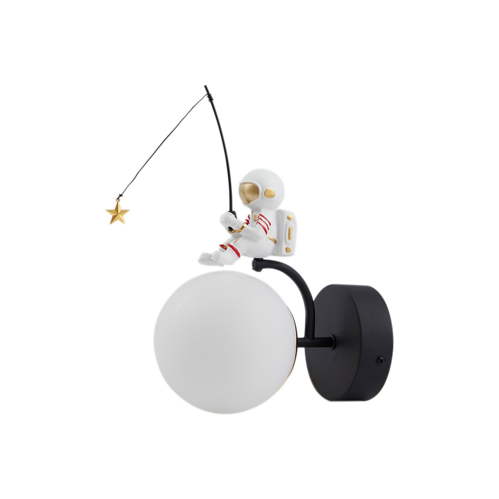 Lindby Kosmo wandlamp, kunststof, astronaut, 30 cm hoog