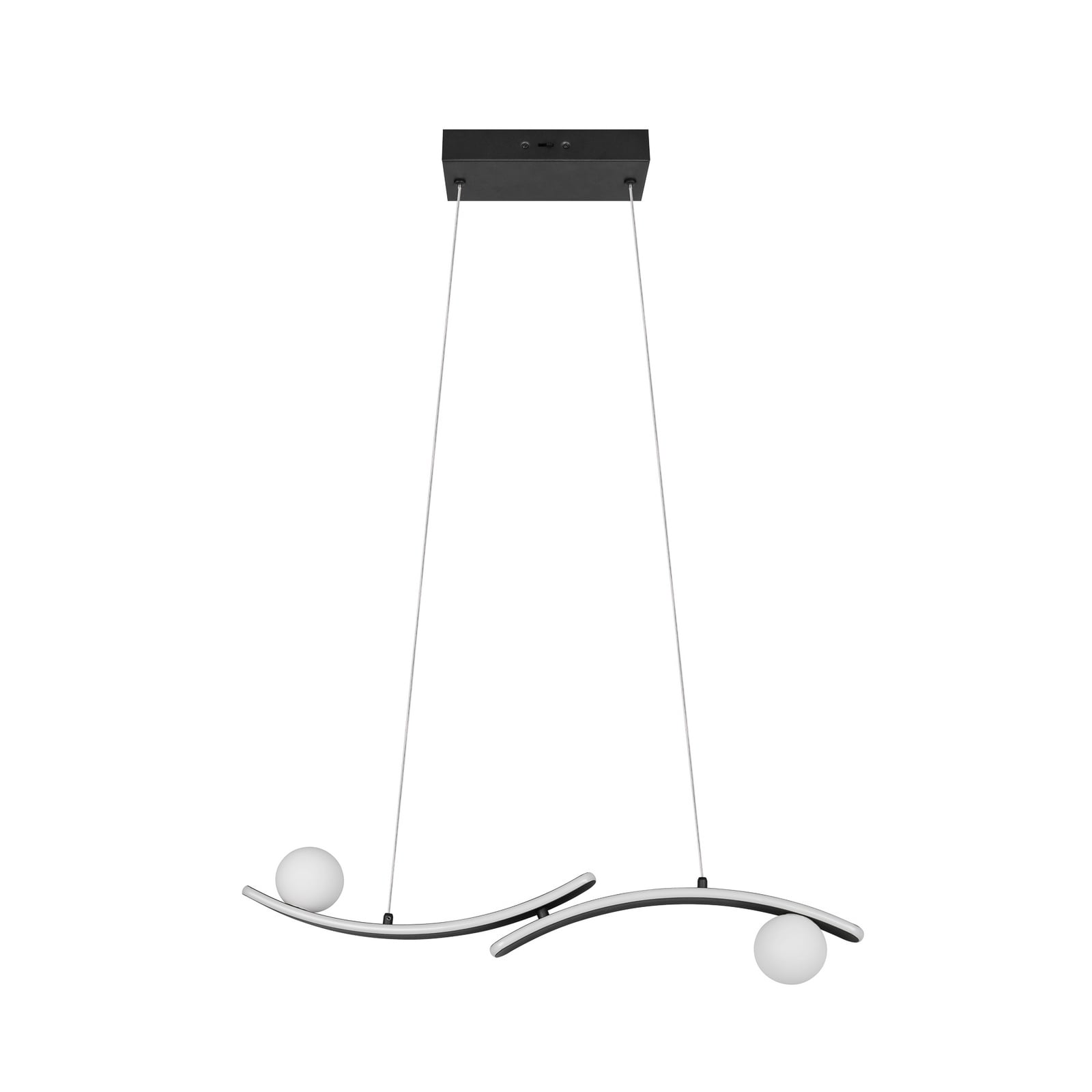 Lampă suspendată LED Napoli, negru mat, lungime 82 cm, metal