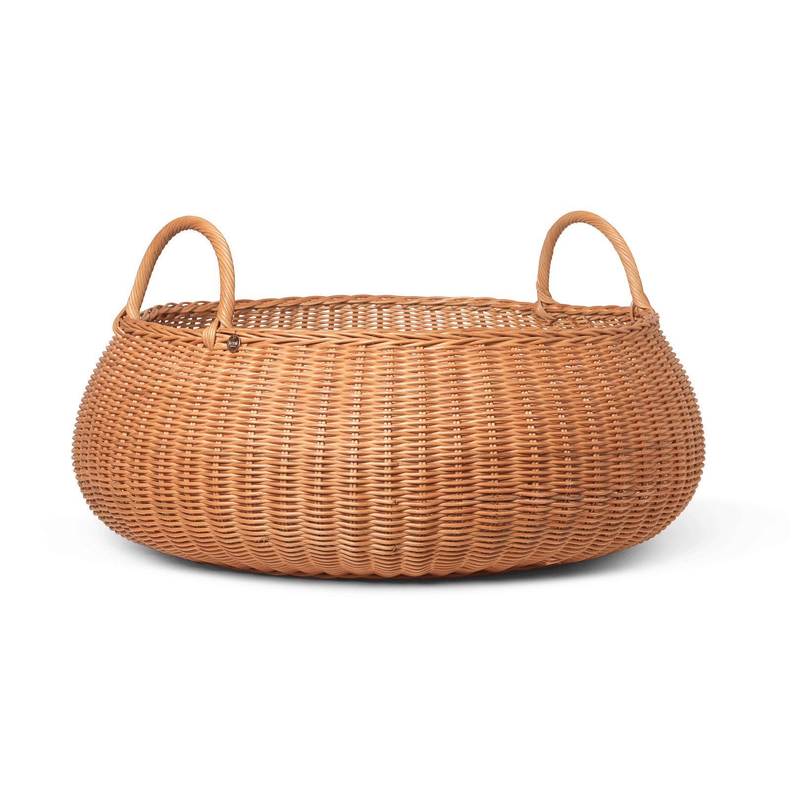 ferm LIVING Πλεγμένο χαμηλό καλάθι, Ø 60 cm, ύψος 32 cm, μπαστούνι