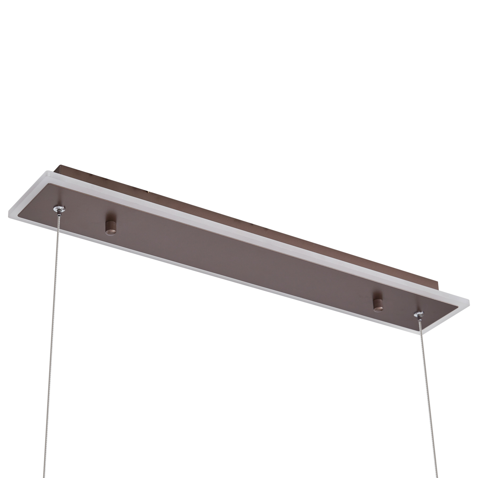 Lucande Suspension LED Kolo, à 2 lampes, brun, fer, intensité variable