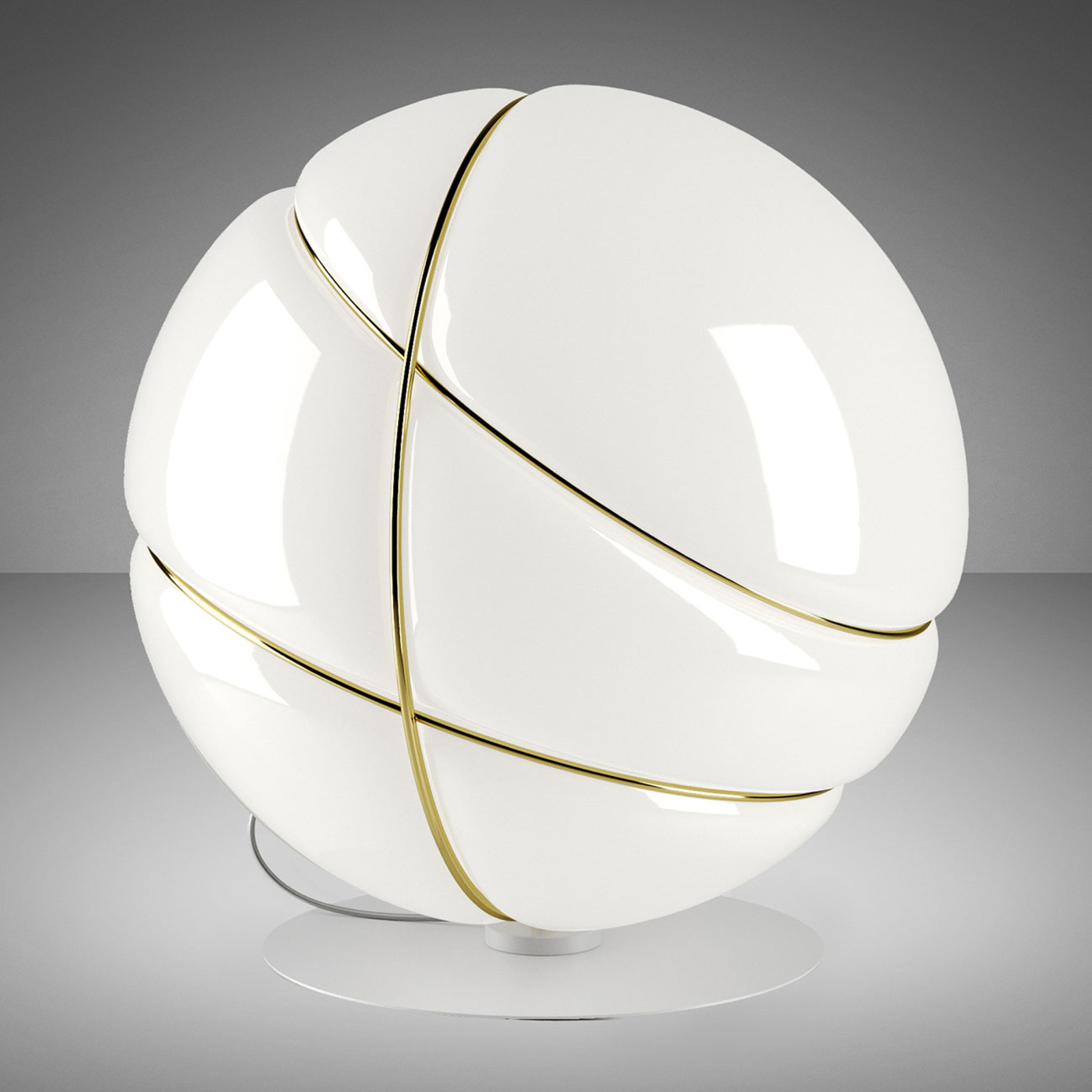 Fabbian Armilla glass table lamp white, gold