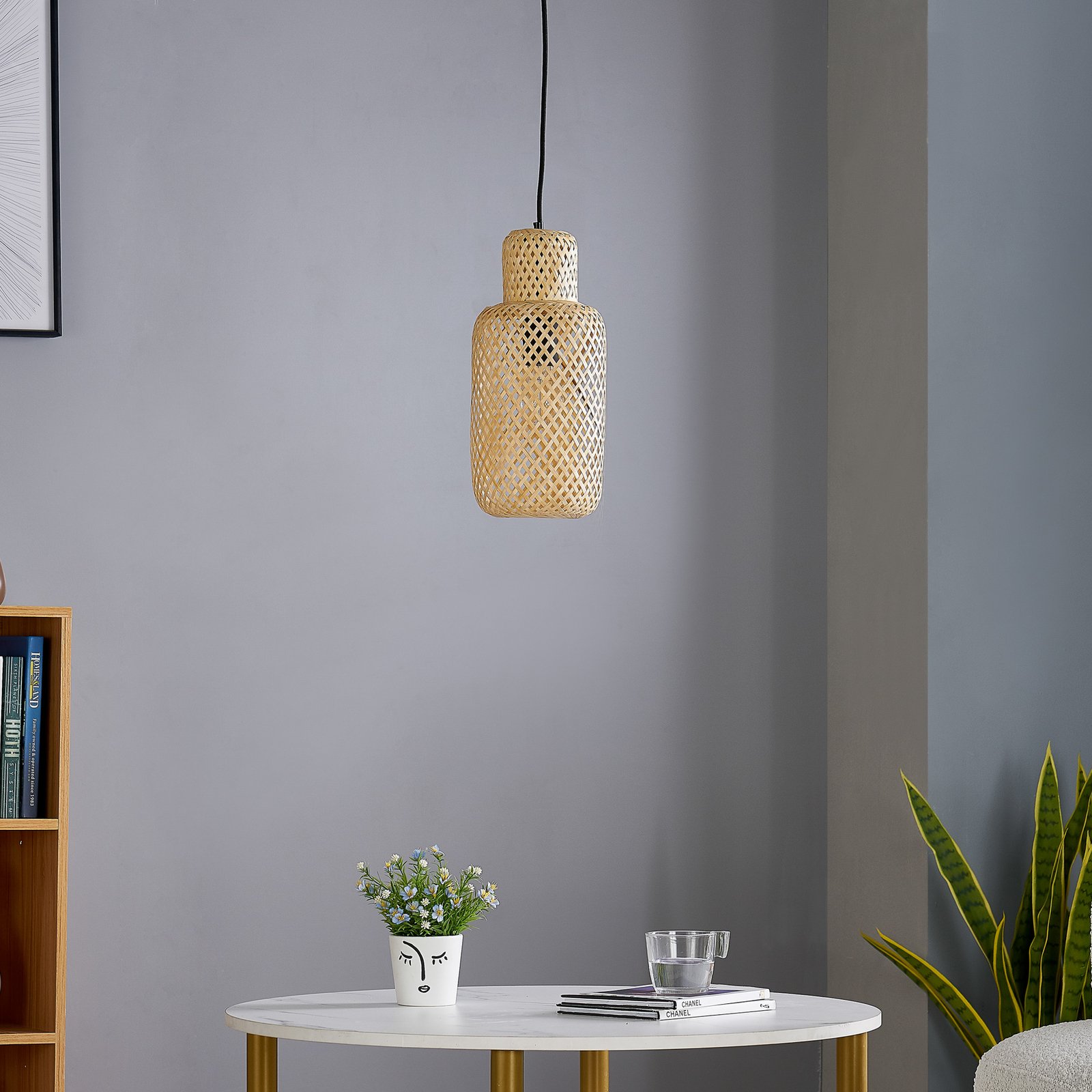 Lindby Venora hanglamp bamboe 1-lamp