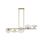 Maytoni suspension Miracle, à 5 lampes, couleur laiton, verre