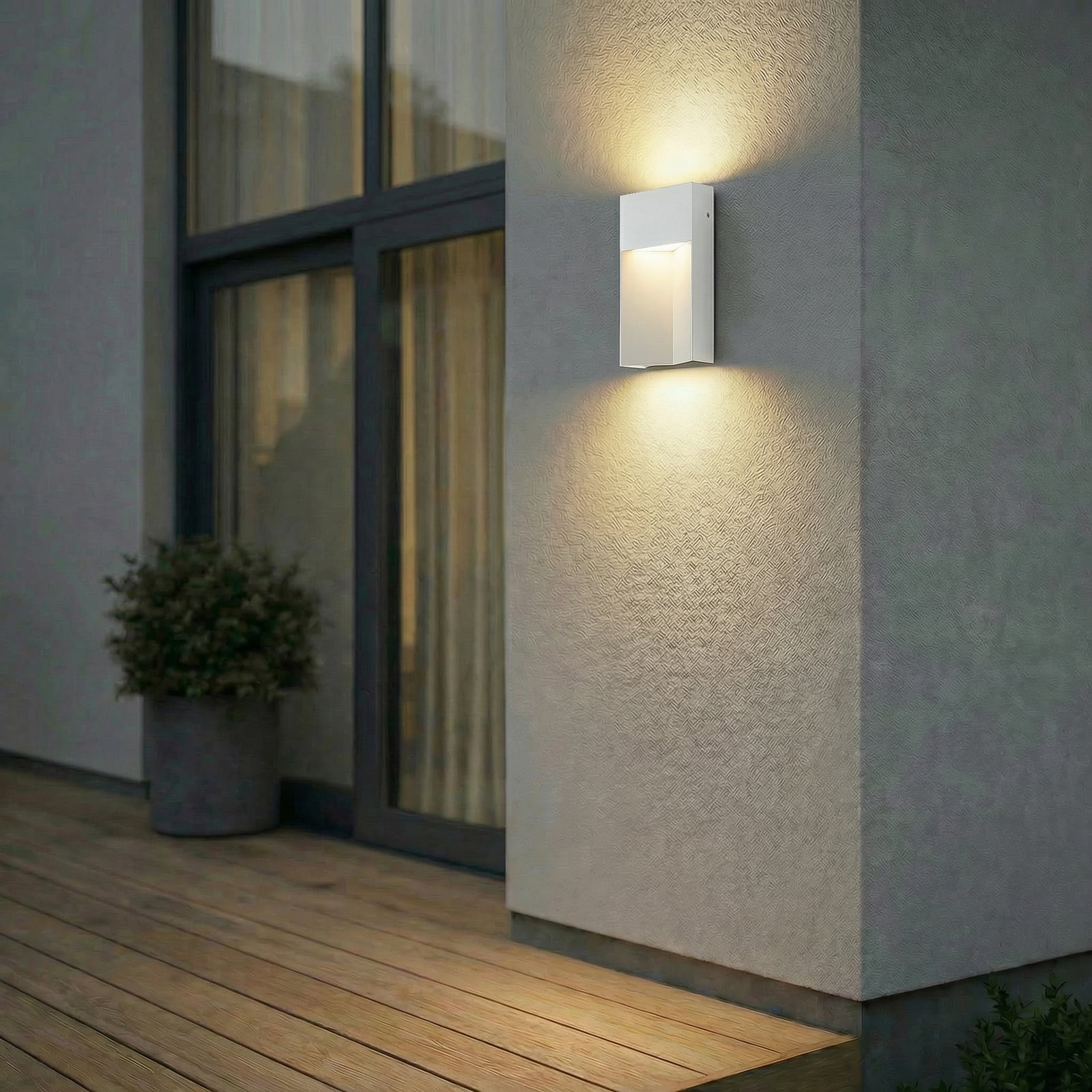 Kaholo vanjska zidna LED svjetiljka, CCT, aluminij, IP44, svijetlosiva, Kaholo vanjska zidna LED svjetiljka, CCT, aluminij, IP44, svijetlosiva,