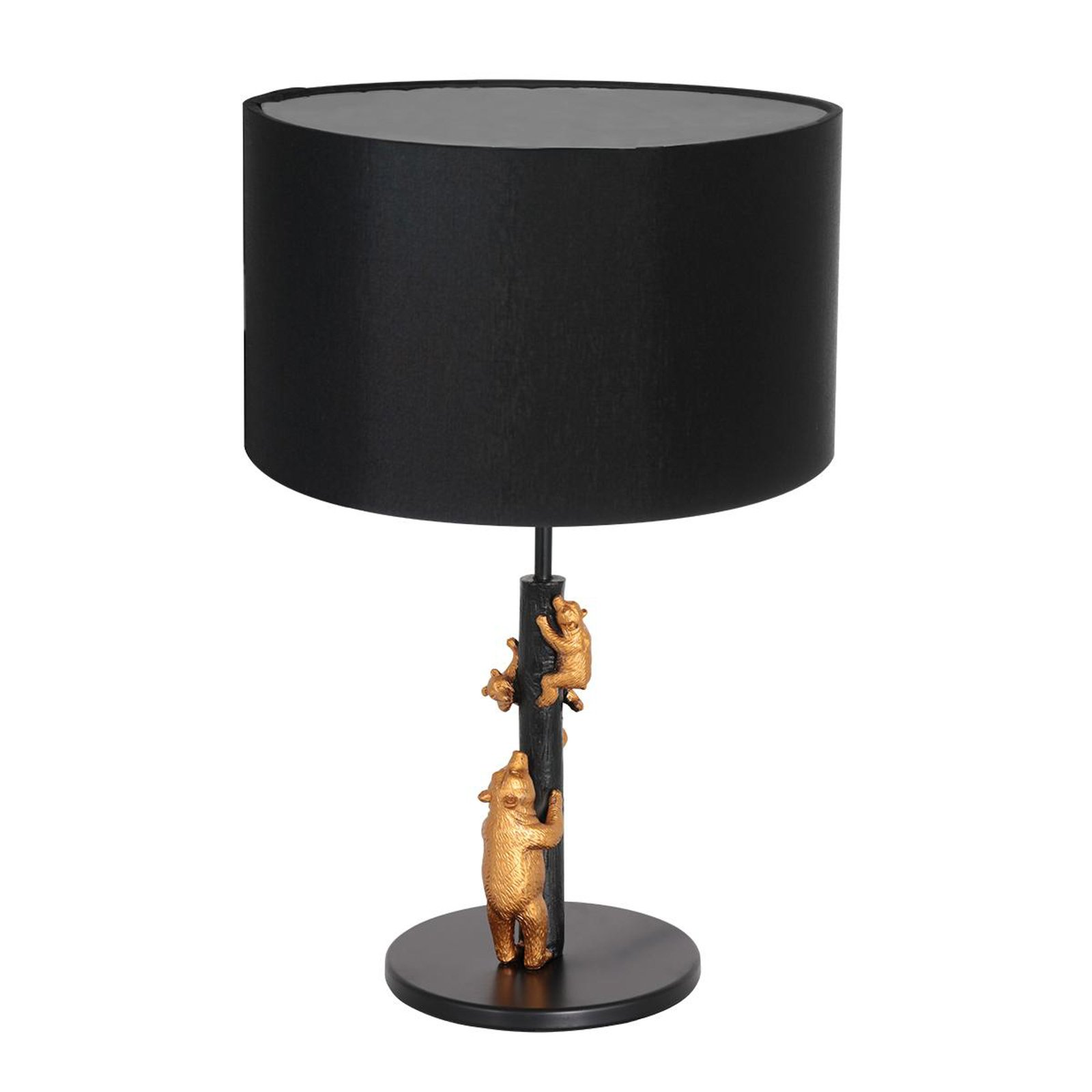 Animaux 7203ZW table lamp, metal, linen, black