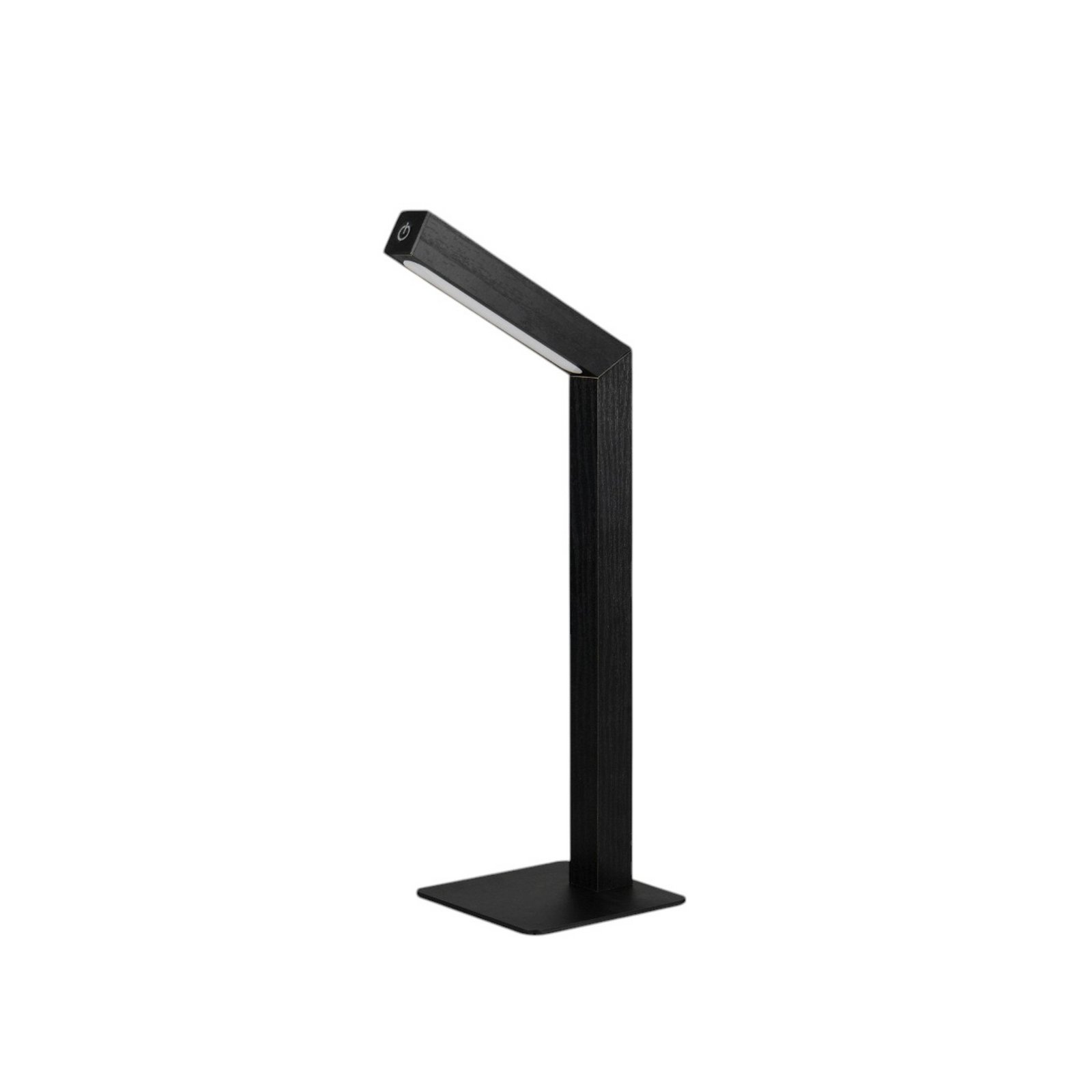 LED rechargeable table lamp Skip, black, MDF, height 37.5 cm