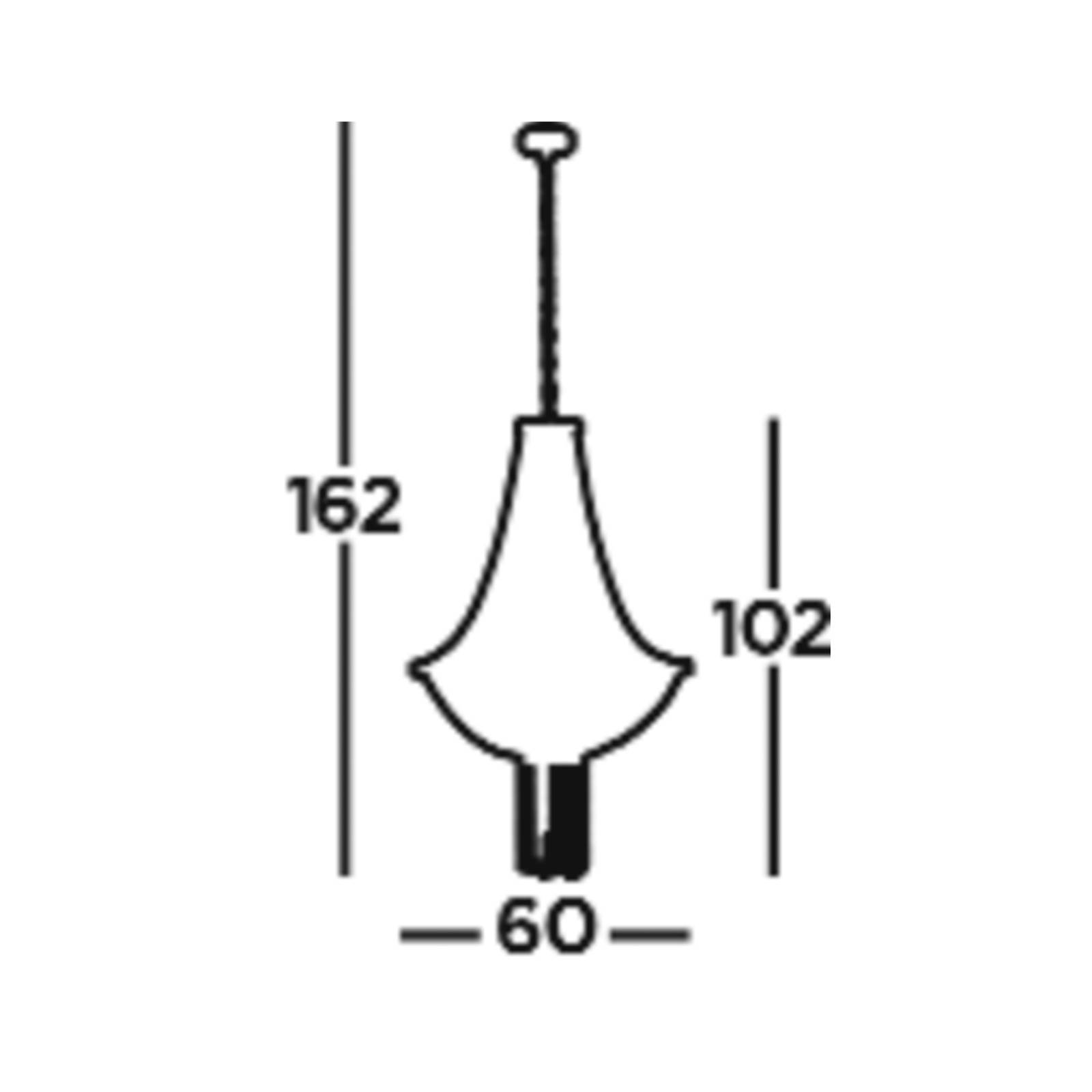 Baguette hengelampe svart/messing glass E14 162 cm