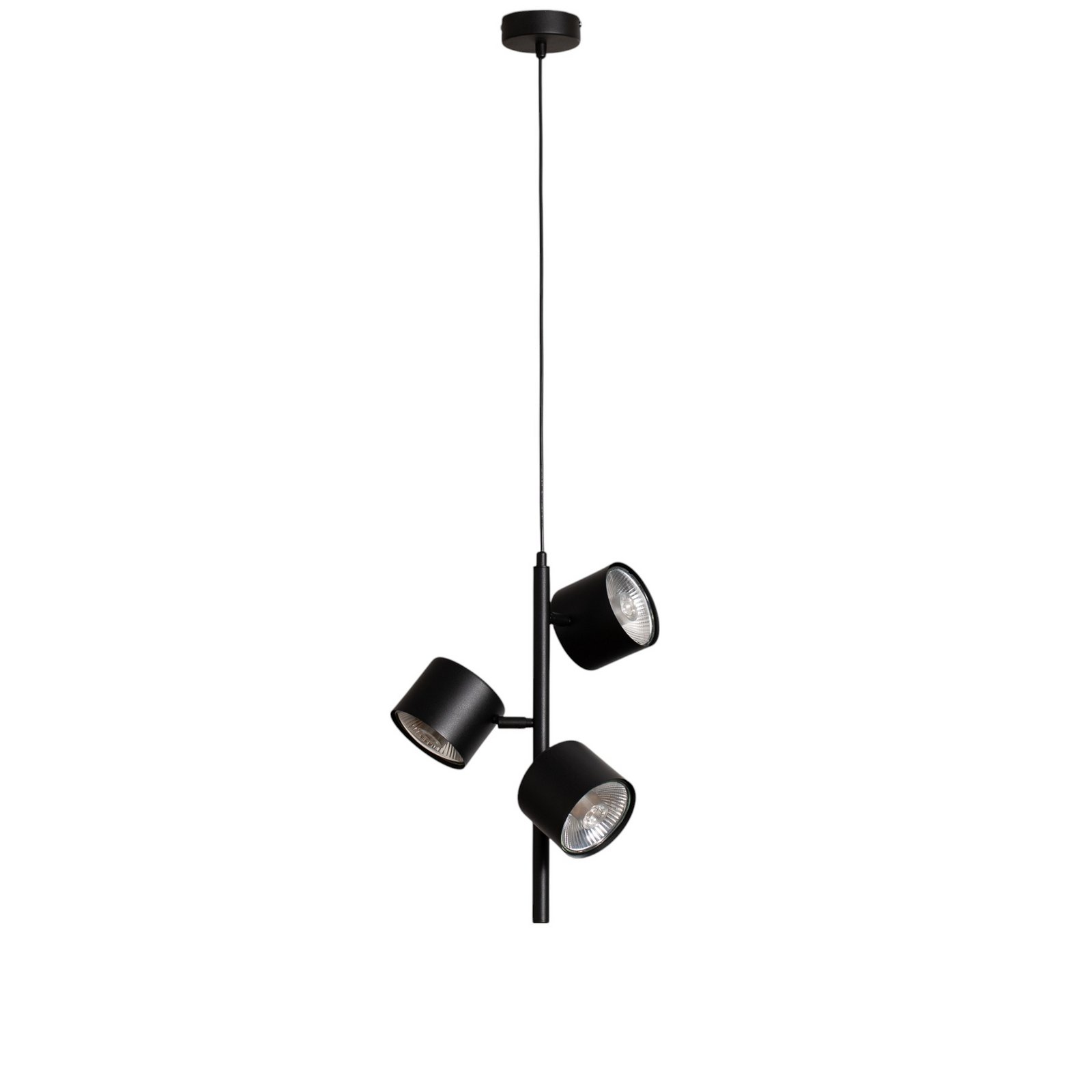 Pendellampa 1047E, 3 lampor, svart