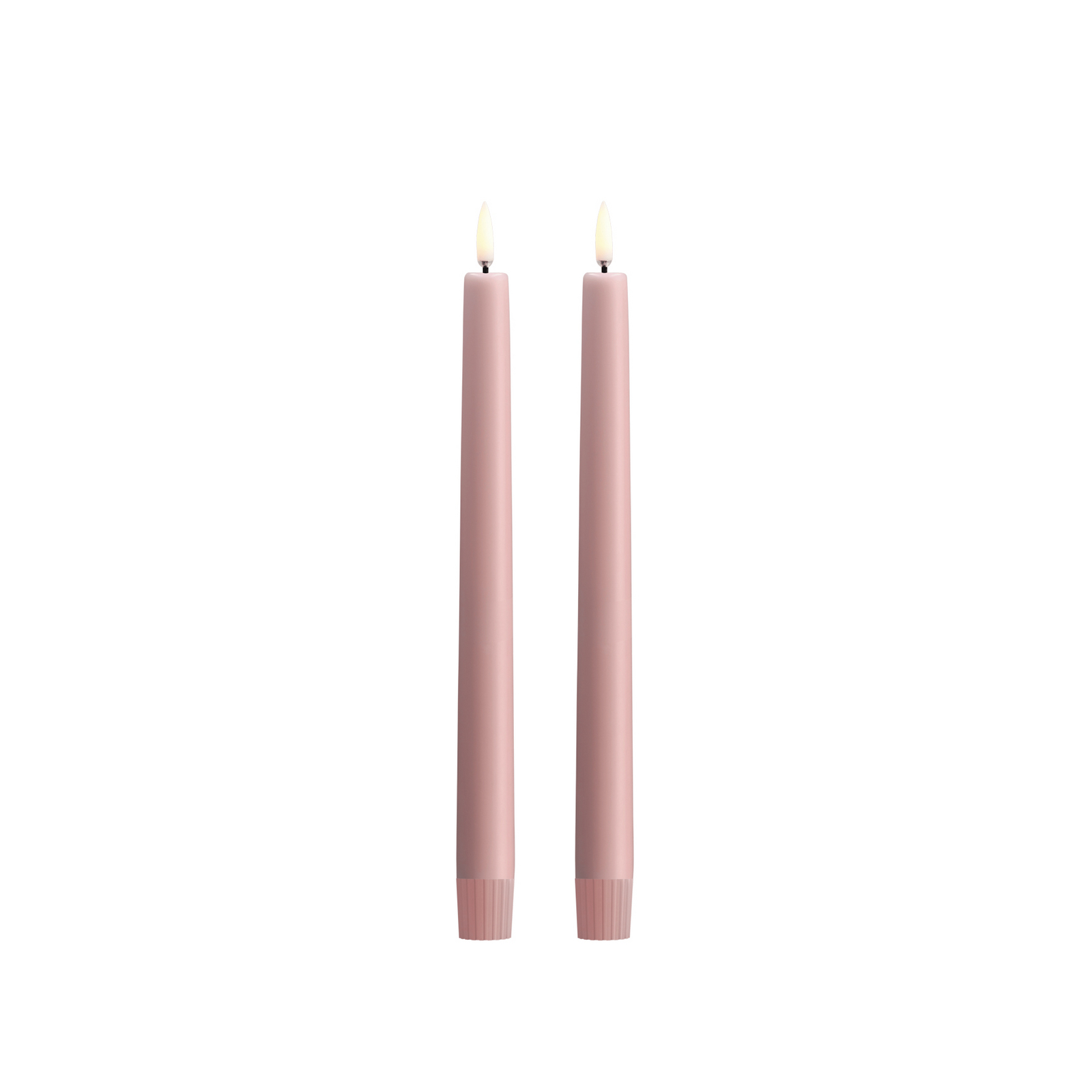 TAPER LED-ljusstake, 2-pack, rosé, höjd 25 cm – Uyuni Lighting