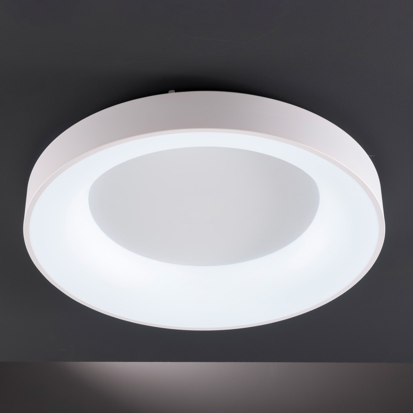 Wofi Cameron LED ceiling light, remote control, Ø 45 cm, for Living / Dining Room, plastic, metal, 30 W, energy efficiency: A, H: 11 cm