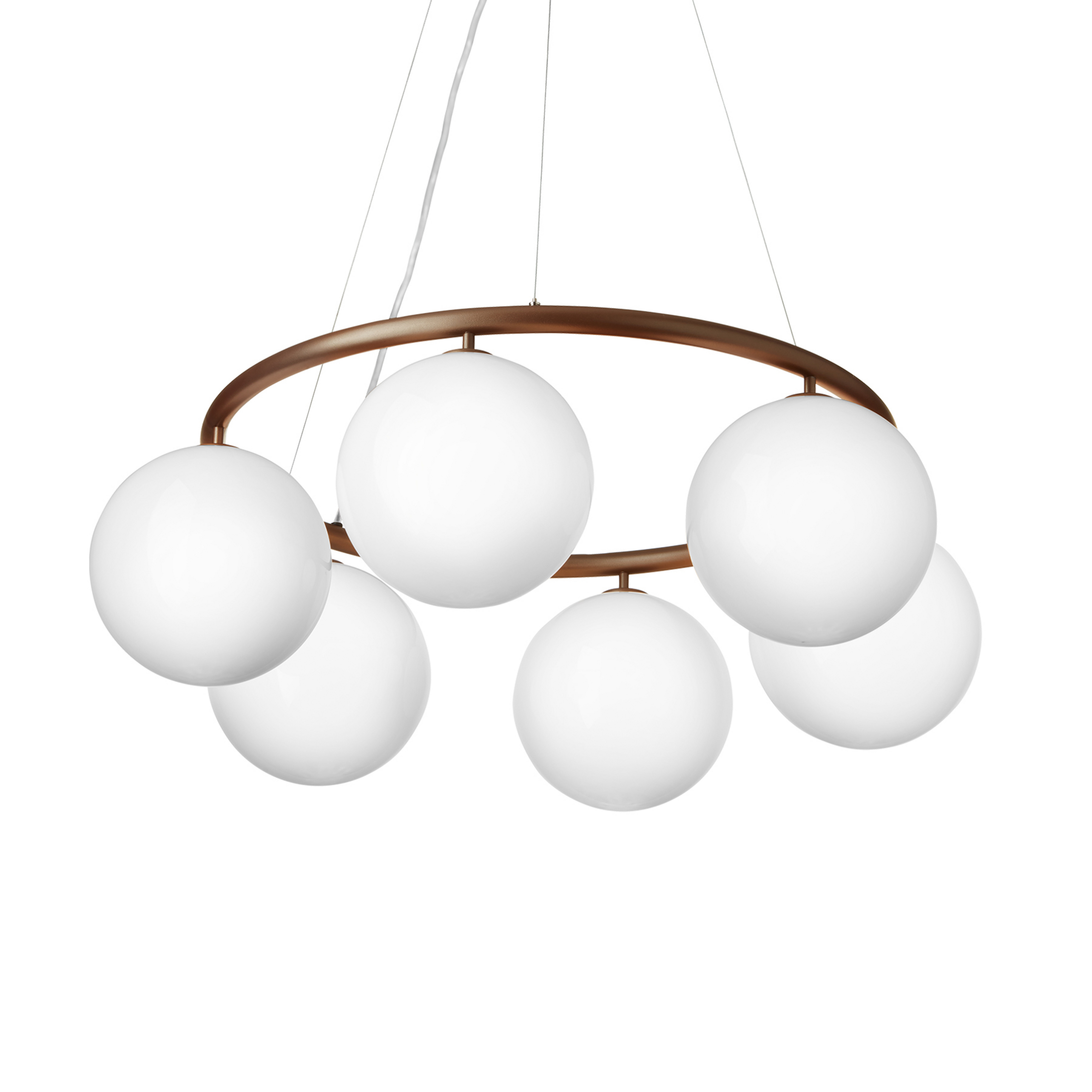 Lustre Miira 6 Circular, Ø 80 cm, bronze/opale - Nuura