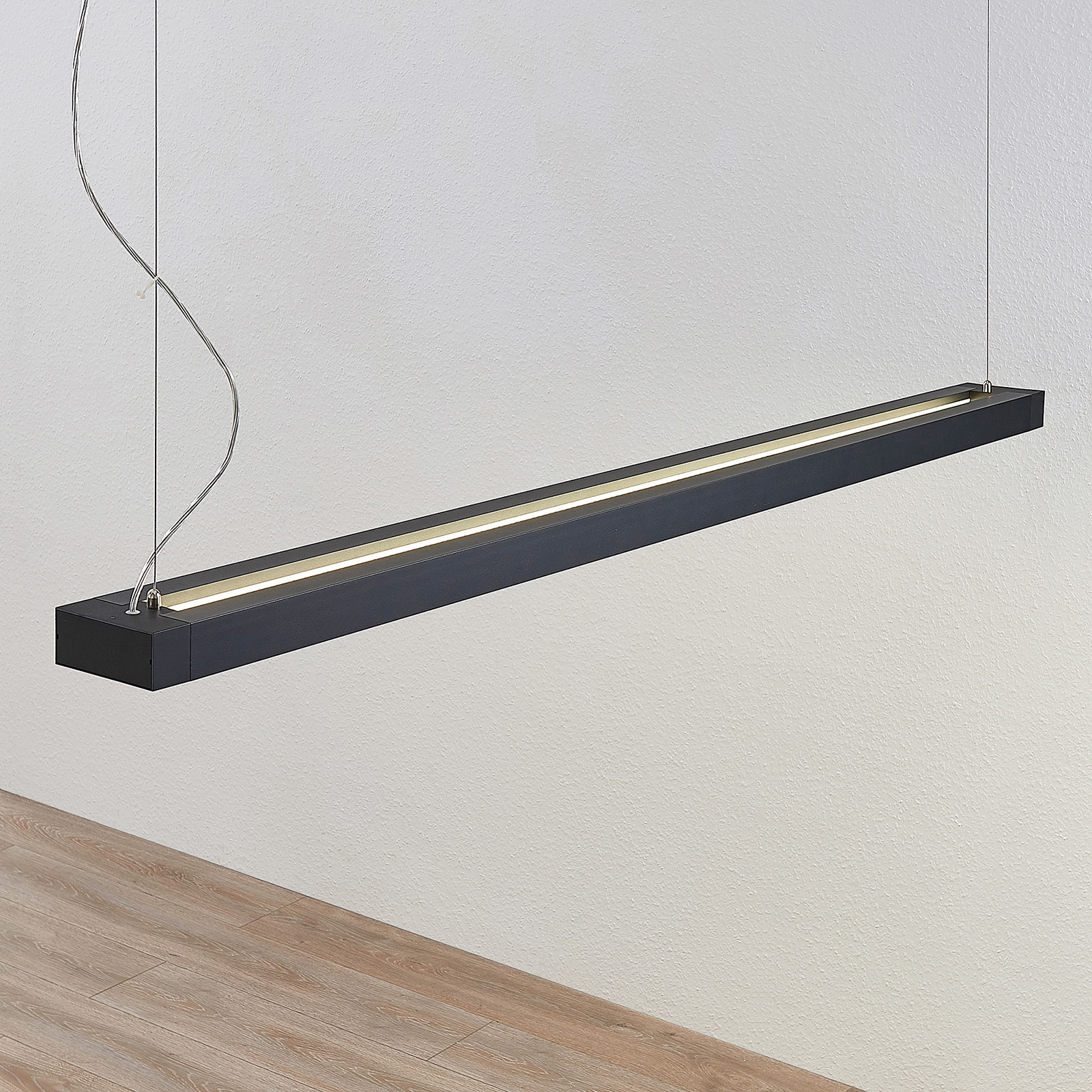 Arcchio LED-Pendellampe Cuna, schwarz, 162cm, Metall