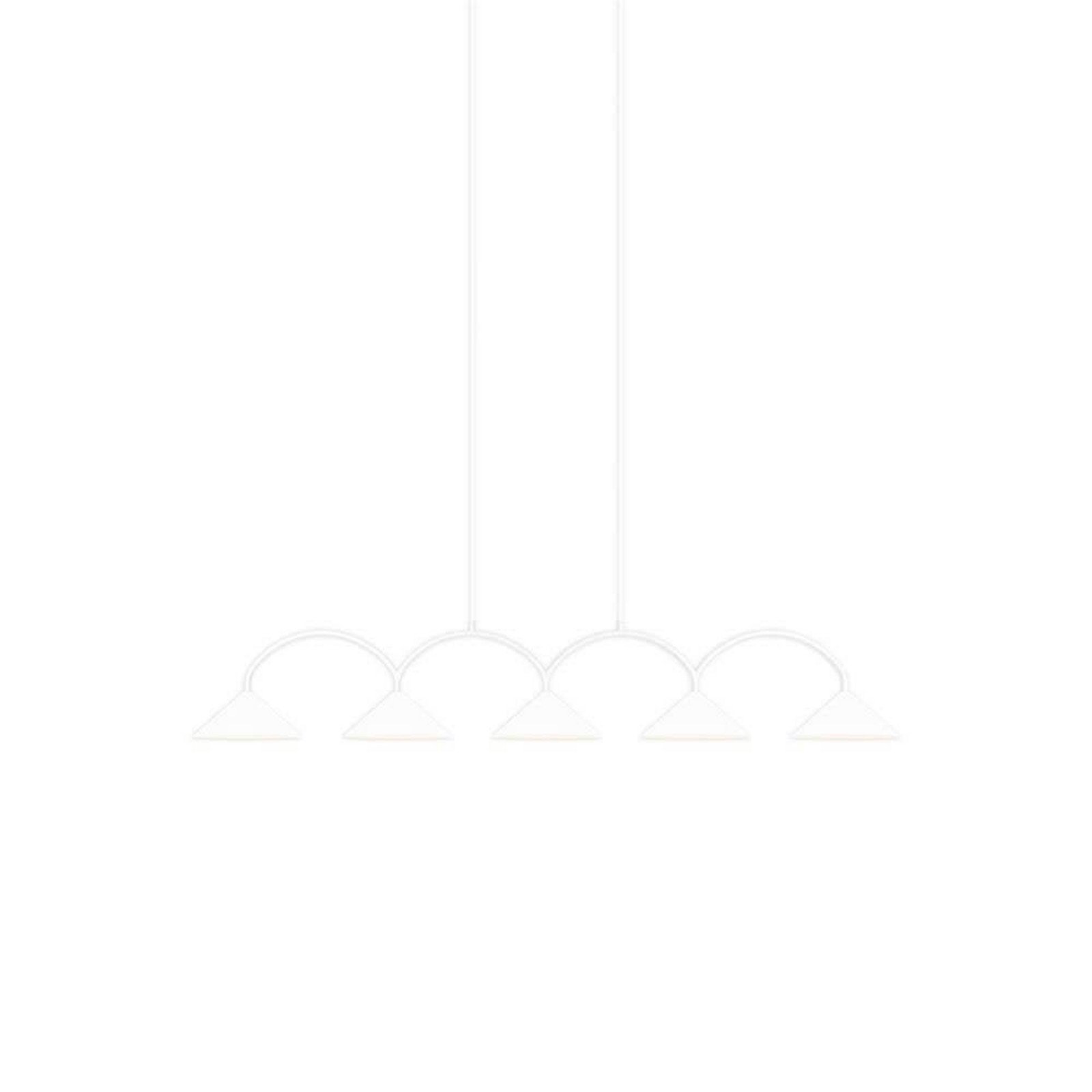 Globen Lighting Lampă suspendată CURVE 5 albă 5 becuri 165 cm - Camera de zi / sufragerie - Vintage - Metal