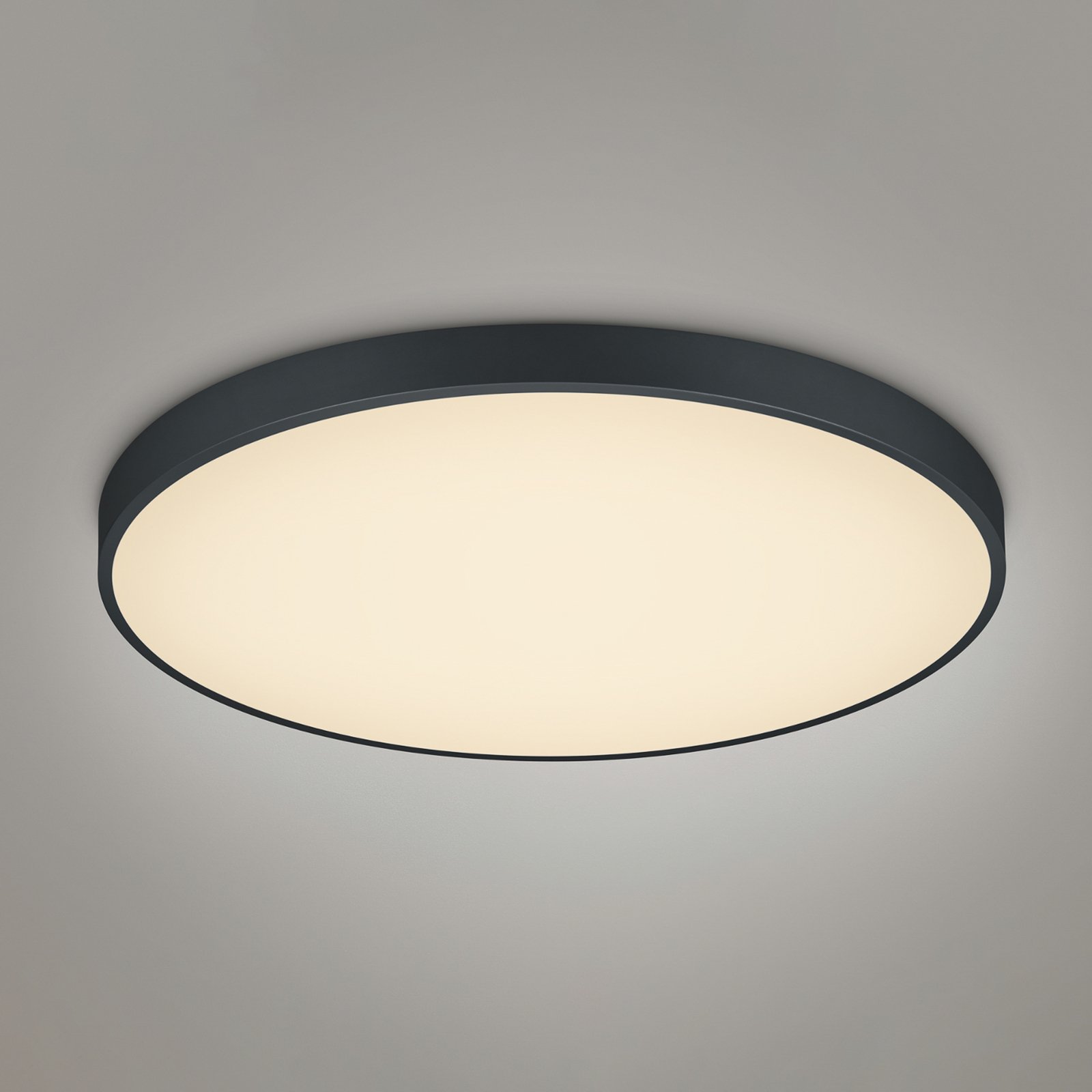 LED stropna svetilka Waco, CCT, Ø 75 cm, črna mat