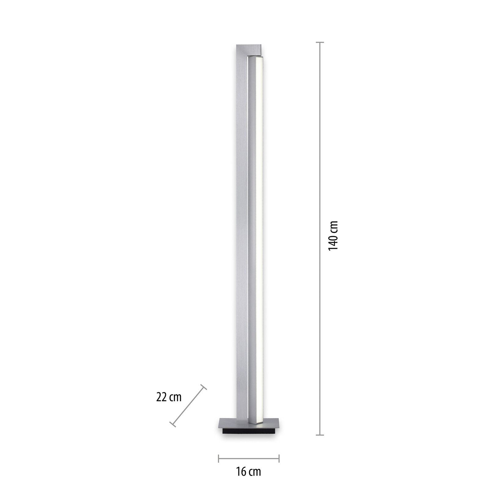 PURE Lines LED-Stehlampe, Fernbedienung, aluminium