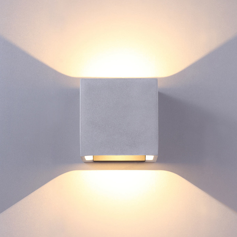 Lucande Riak Utomhus Vägglampa Concrete, grå från Lucande