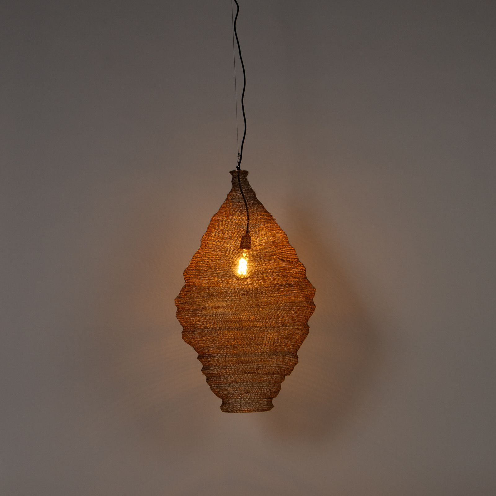 Hanglamp Lindby Eldric, goud, ijzer, Ø 50 cm