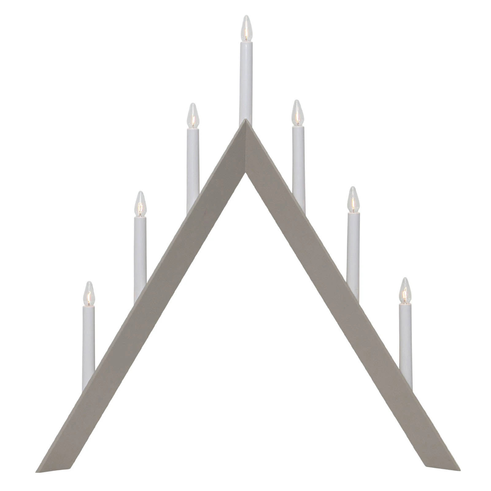 Kerzenleuchter Arrow, spitz, 7flammig, grau