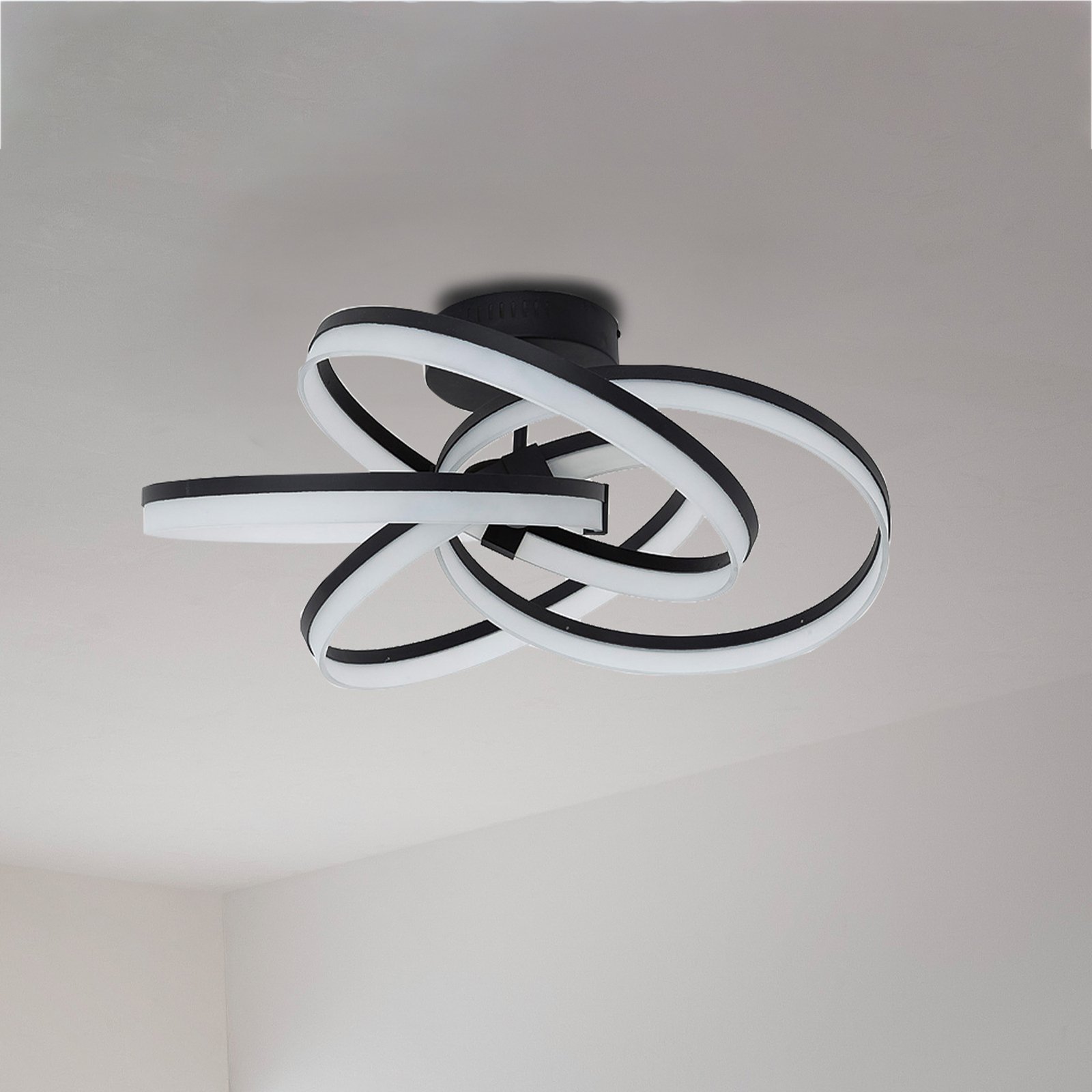 Schöner Wohnen Loop LED φωτιστικό οροφής CCT μαύρο